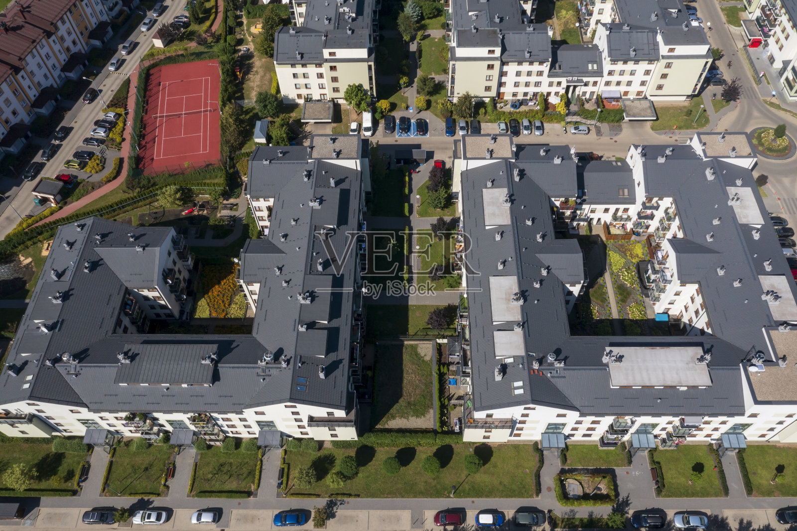 从楼上俯瞰住宅楼照片摄影图片