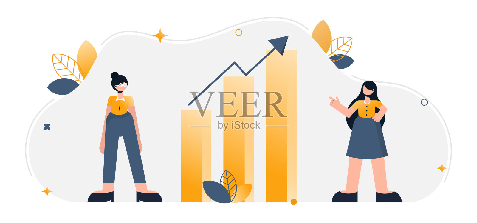 平面插图数据分析团队业务。插画图片素材