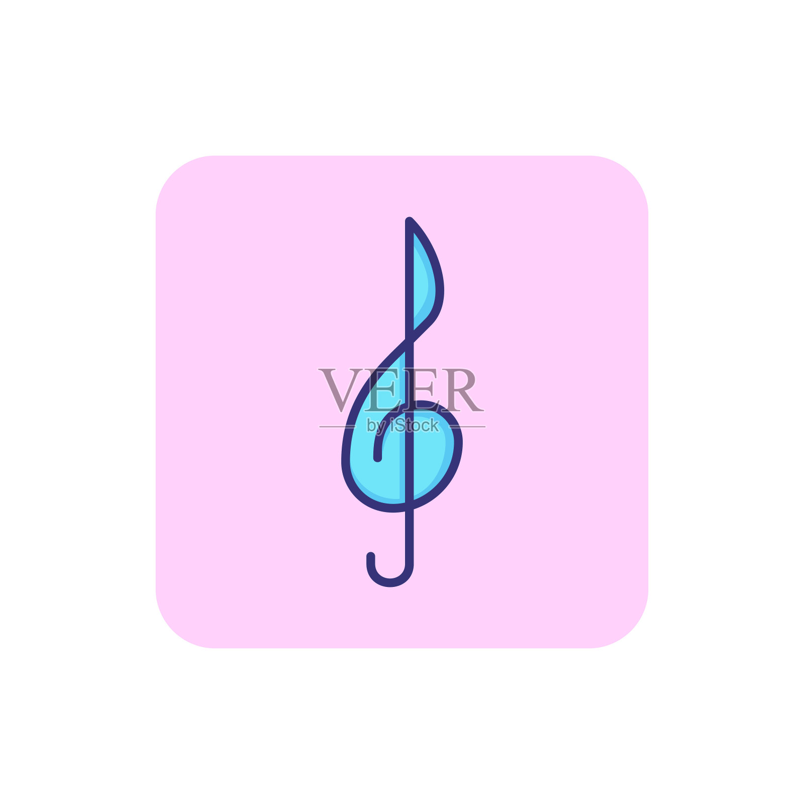 高音谱线图标插画图片素材