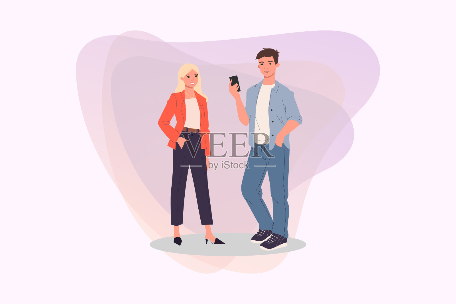 同事们在break vector插图中交谈插画图片素材