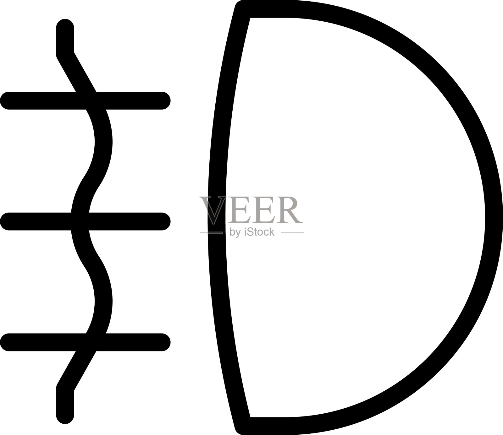 前灯，指示灯，仪表盘图标。矢量远光灯。车灯标志。矢量图标的车辆仪表板指标。这些符号包括高低光束和可调前灯符号。插画图片素材