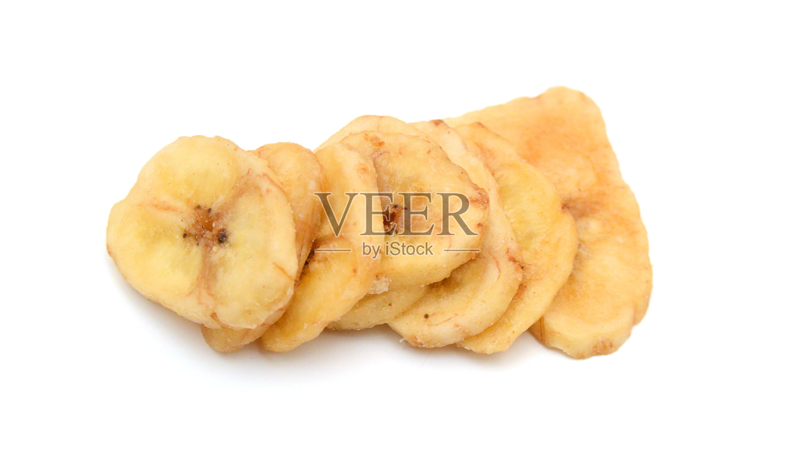 白色背景的香蕉片照片摄影图片