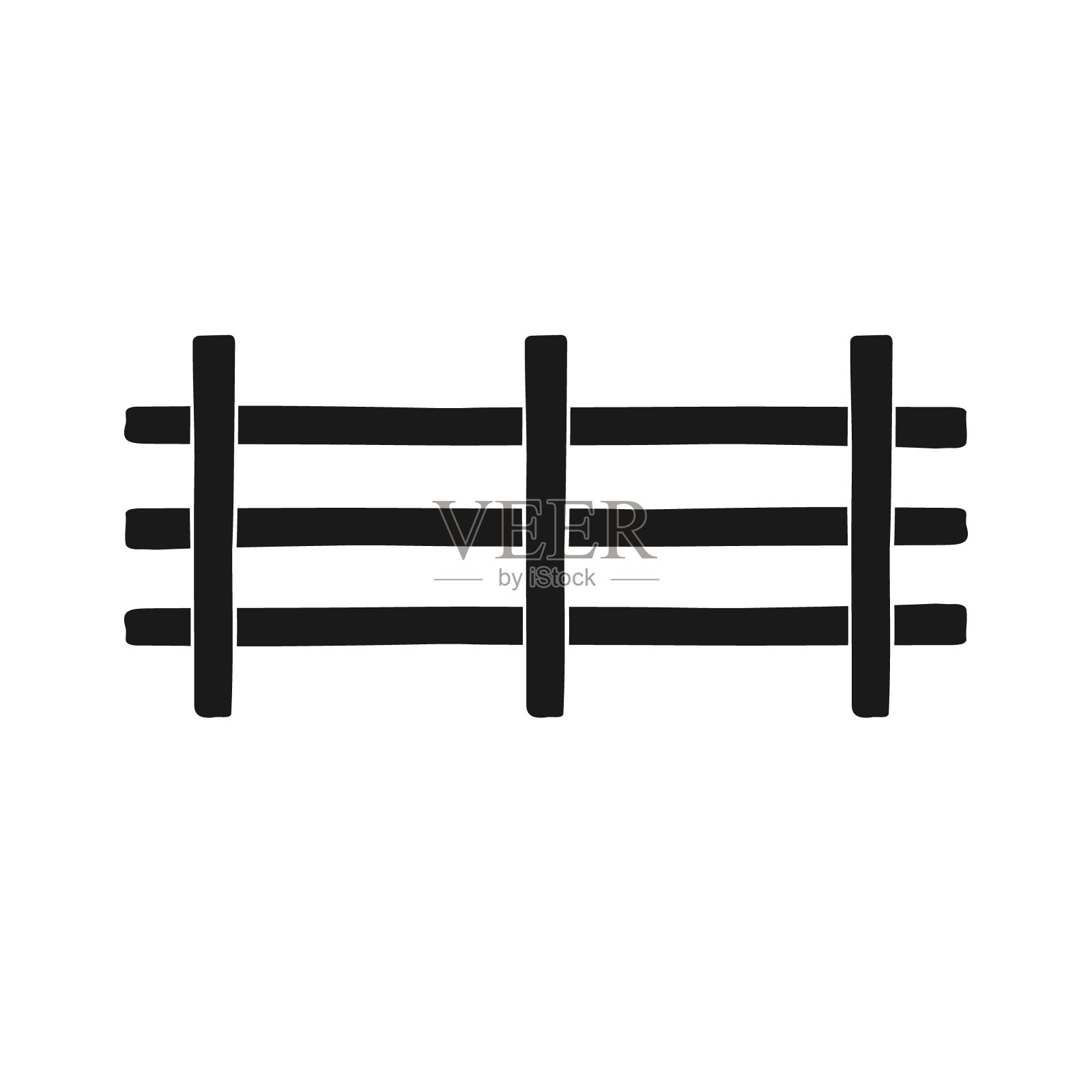 矢量手绘涂鸦素描栅栏插画图片素材