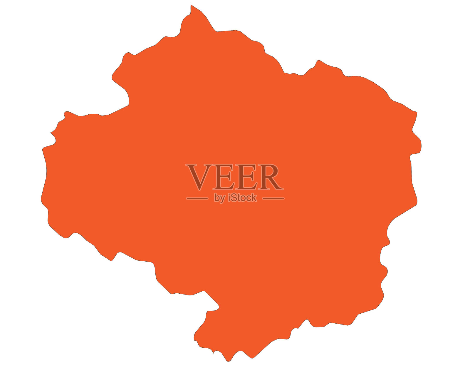 捷克共和国-维索西纳地区的地图大纲插画图片素材