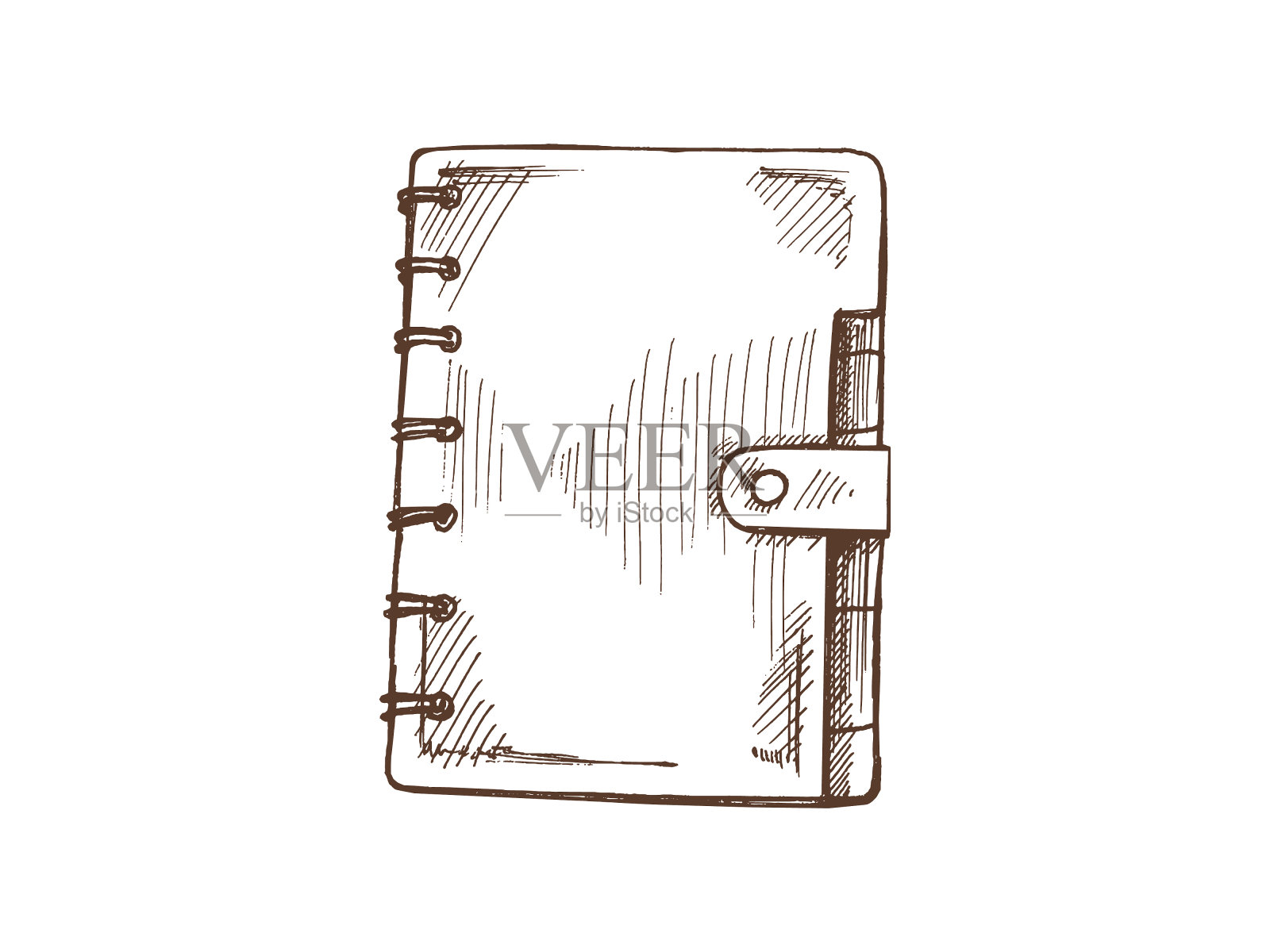 矢量手绘学校和办公用品插图。详细复古风格的记事本草图。复古素描元素。回到学校。学校必备插图。插画图片素材