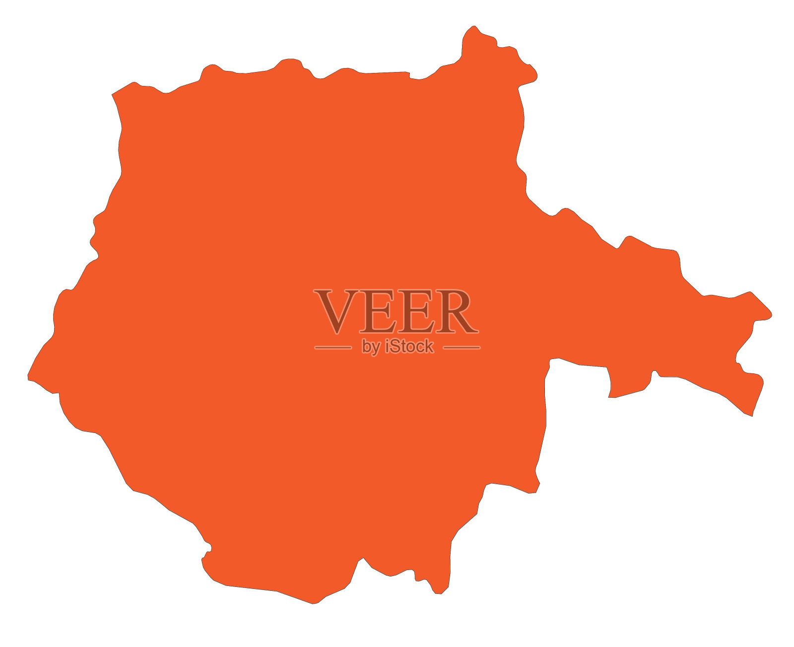 捷克共和国地区地图大纲-南波西米亚插画图片素材