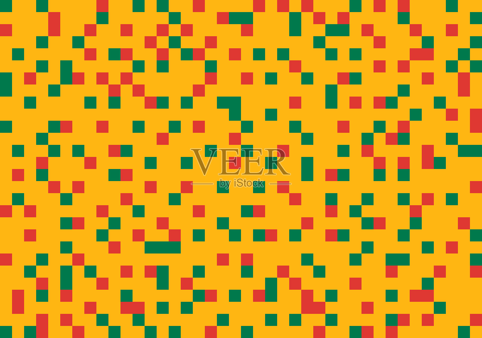 黄色、绿色、红色方砖图案背景。抽象方形像素马赛克背景。黑人历史月。六月节。马丁·路德·金纪念日。矢量插图。EPS 10插画图片素材