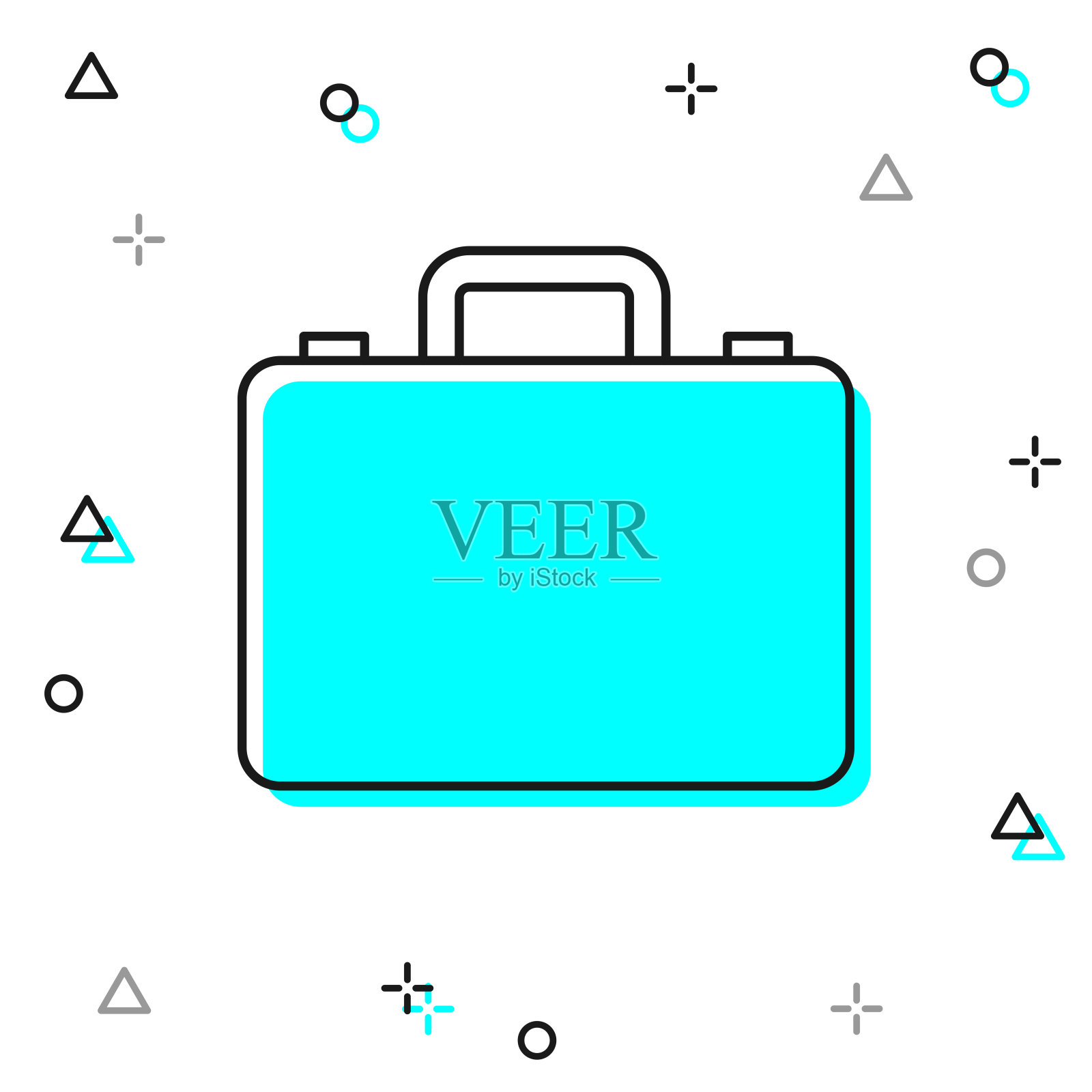 公文包。白色背景上的线图标插画图片素材