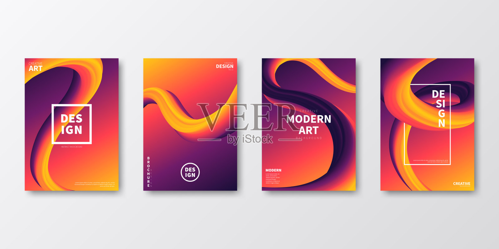 宣传册模板排版，橙色封面设计，商业年报，传单，杂志插画图片素材