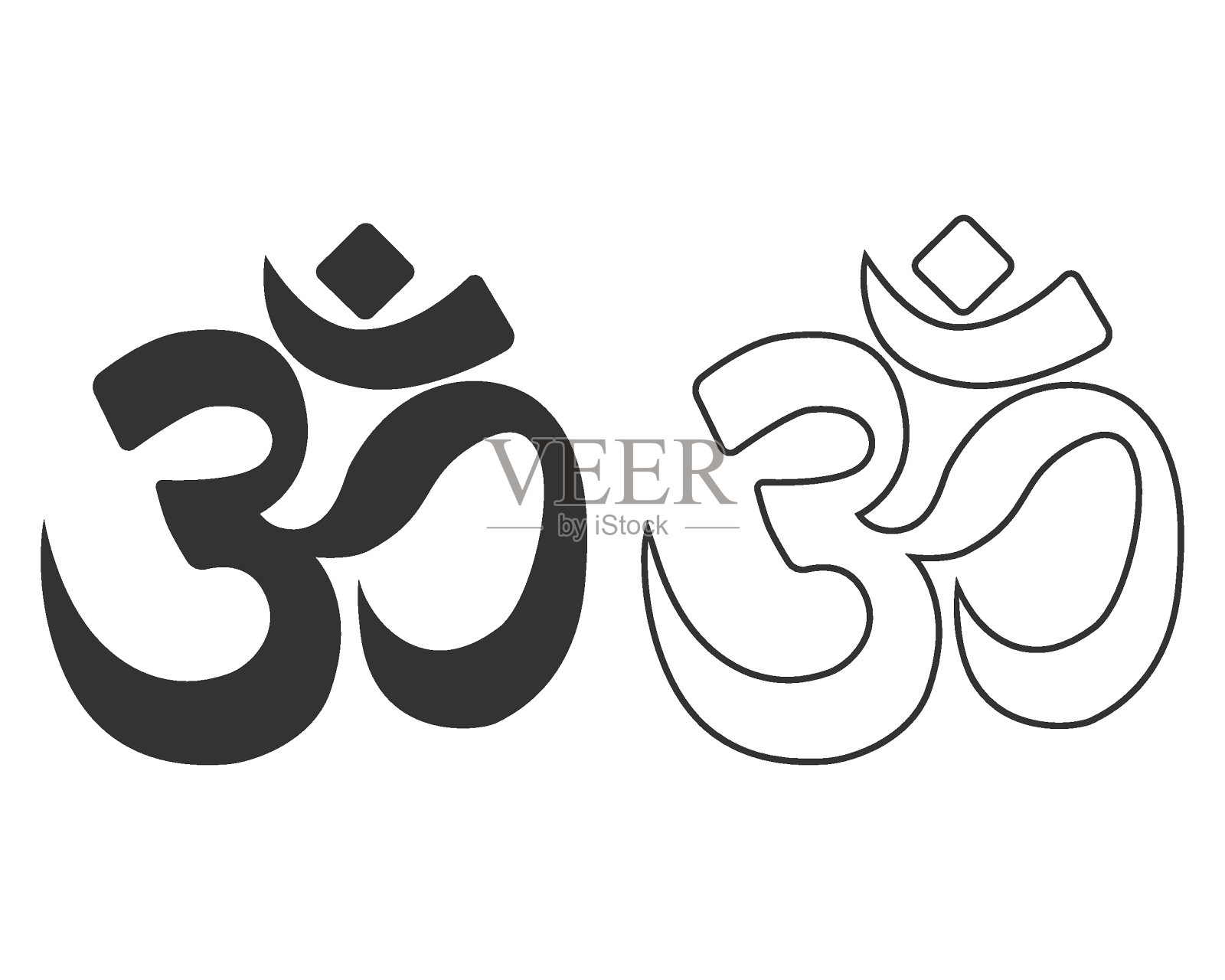 Om线图标符号矢量平面插图插画图片素材