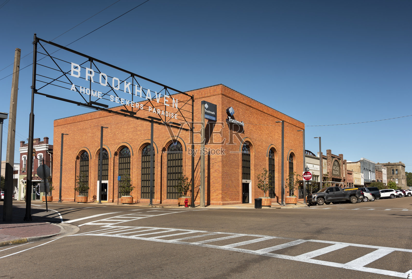 布鲁克海文密西西比市中心商业区照片摄影图片