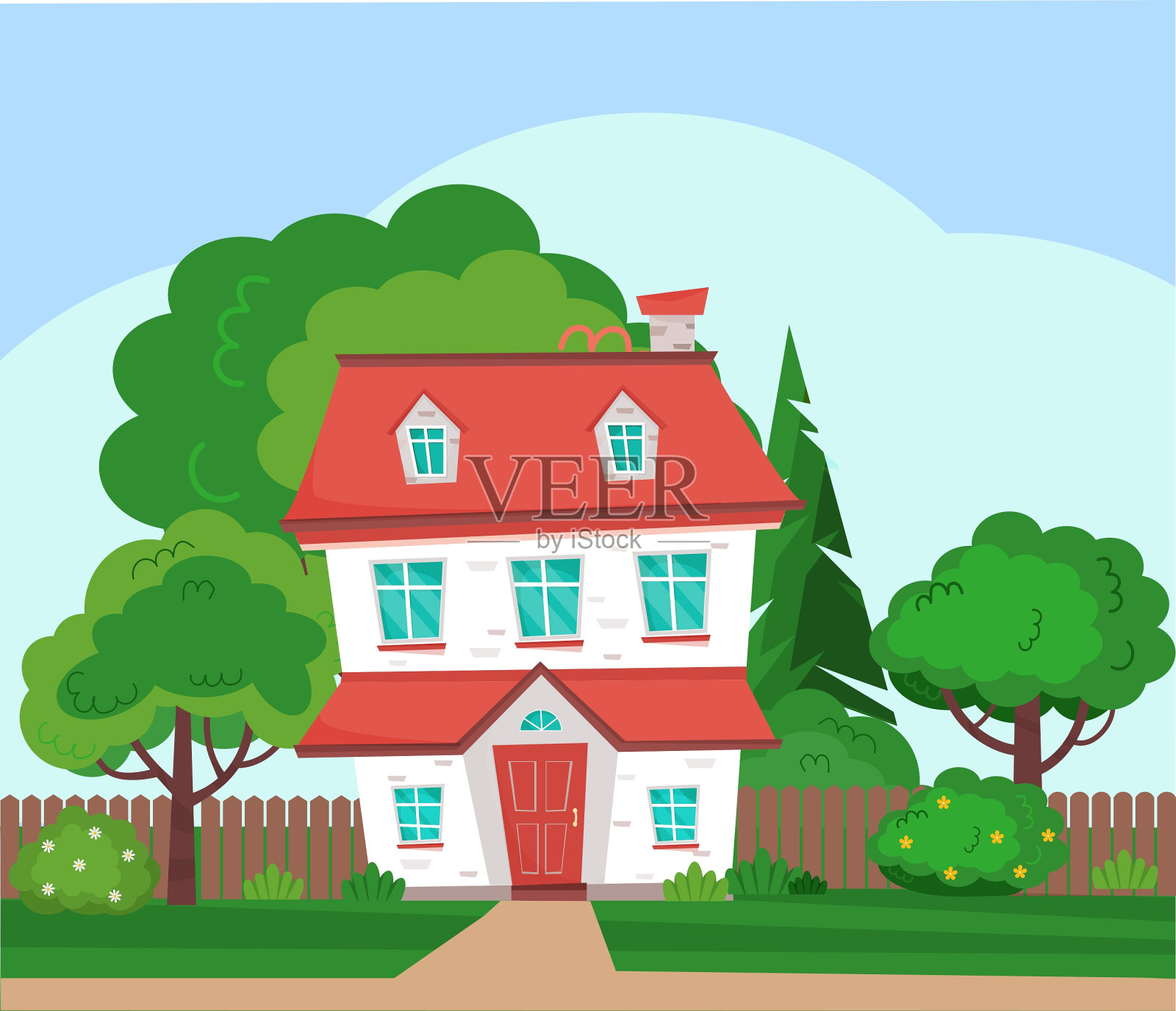 夏季小屋1插画图片素材