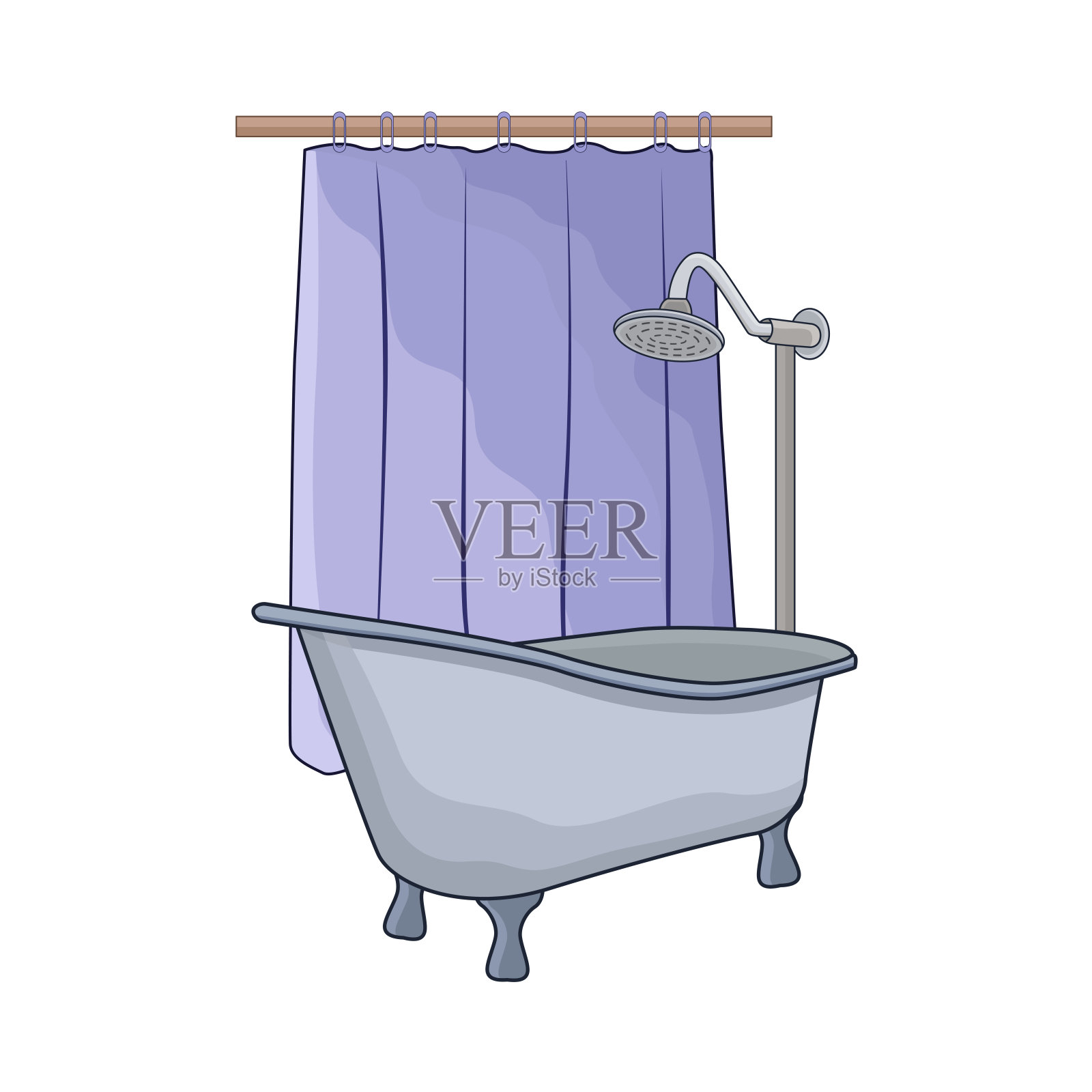 浴缸插画图片素材