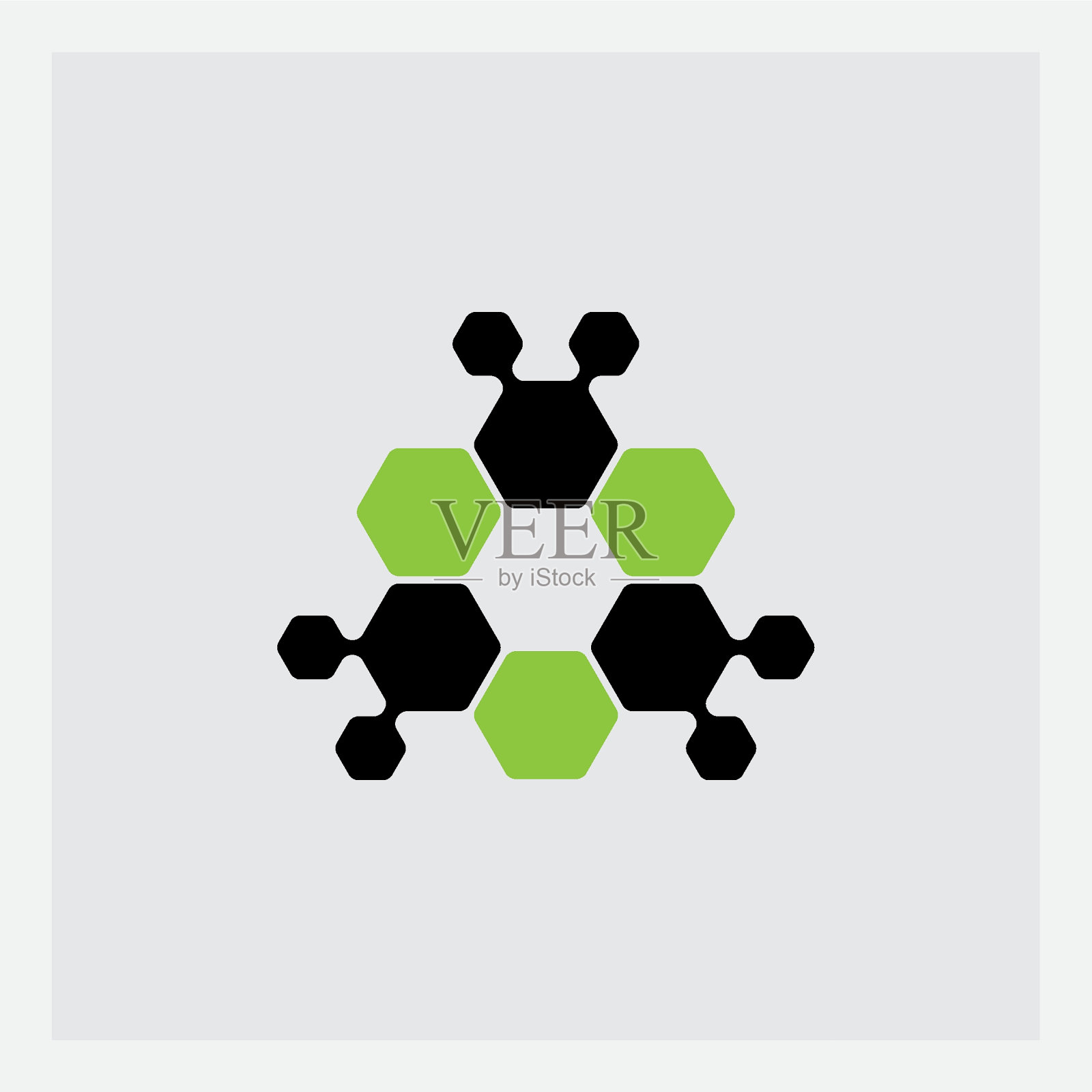 由六边形单元组成的抽象标志。插画图片素材