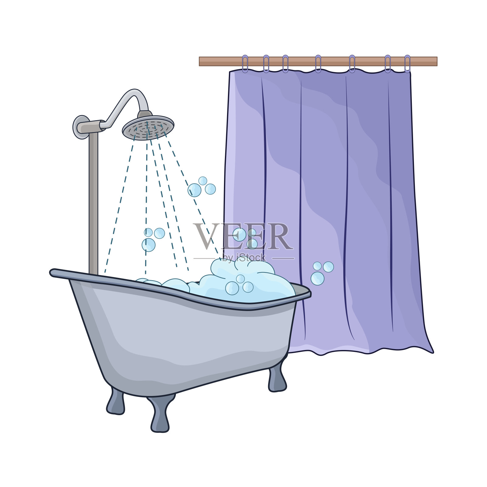 浴缸插画图片素材