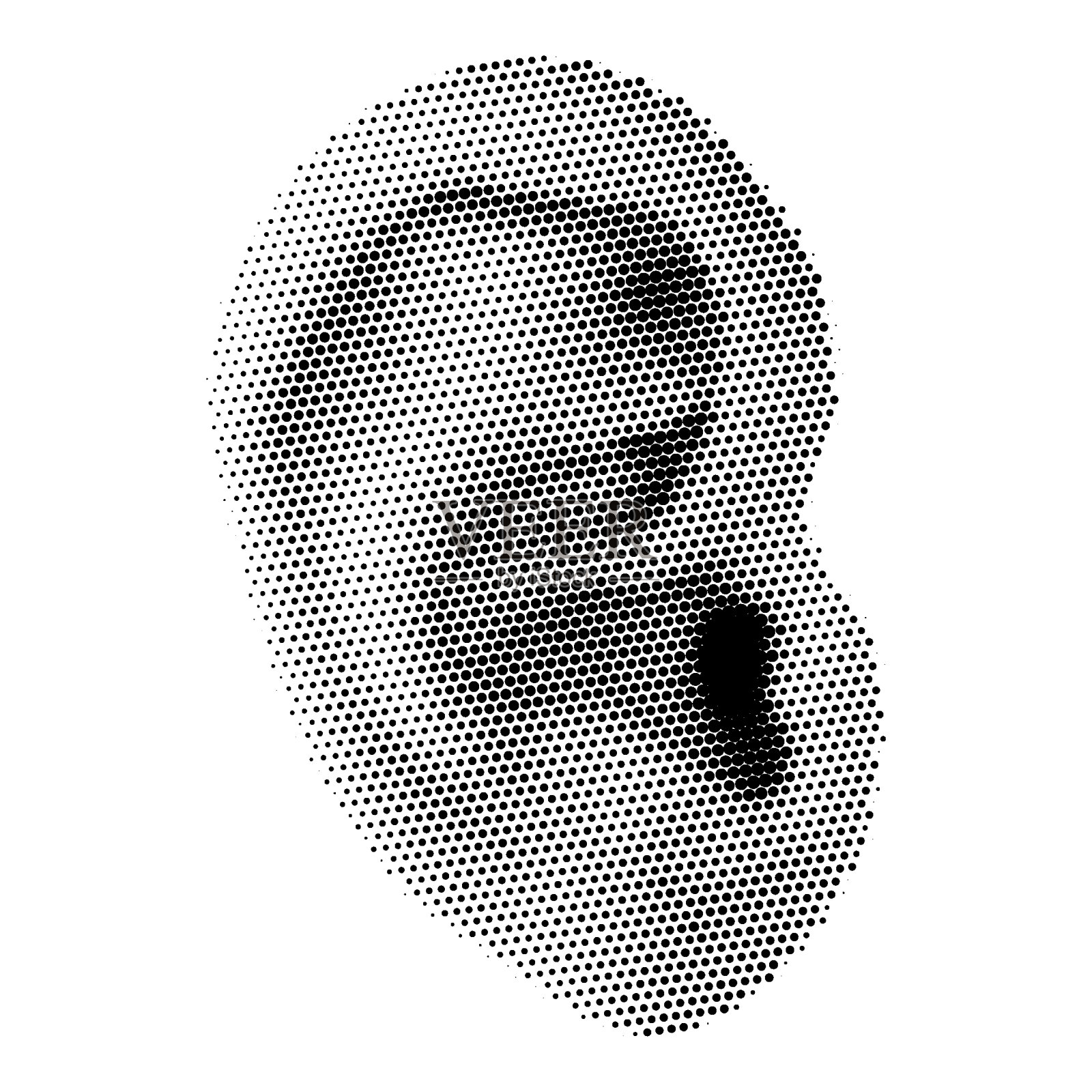 半色调点缀人耳。矢量纹理耳朵y2k复古拼贴插画图片素材