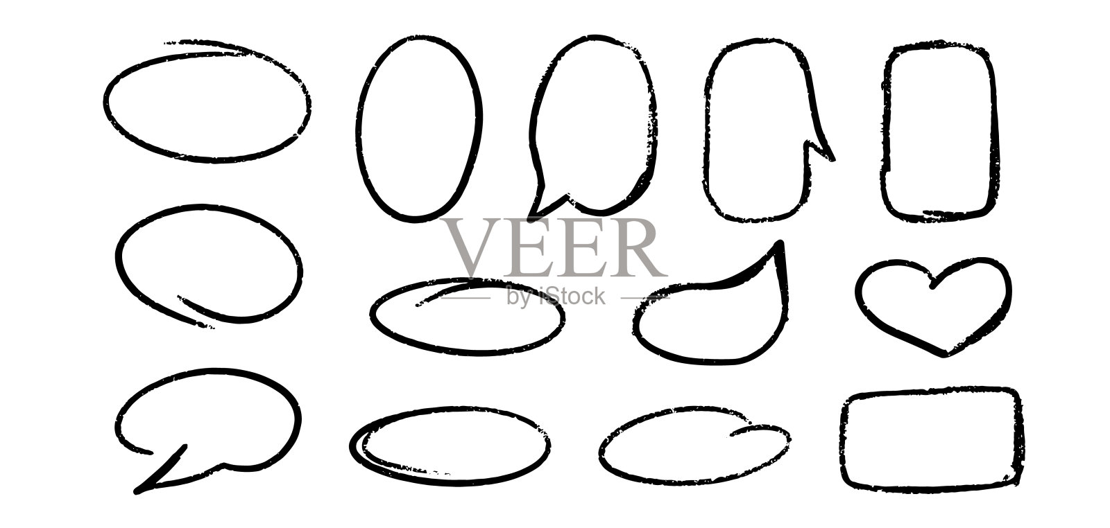 一套突出蜡笔铅笔插画图片素材