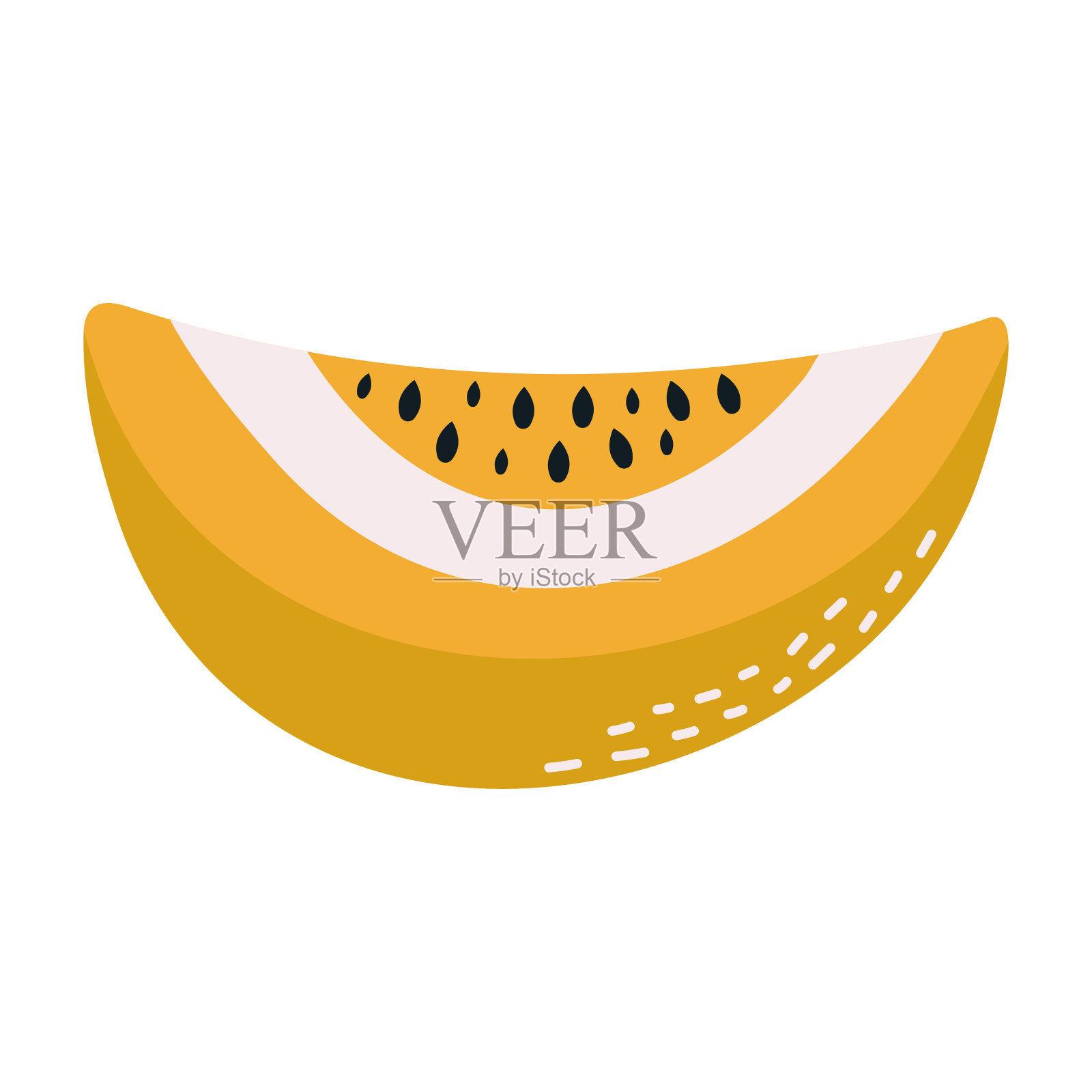 苗圃艺术风格的西瓜。波西米亚风格的手绘抽象水果。插画图片素材