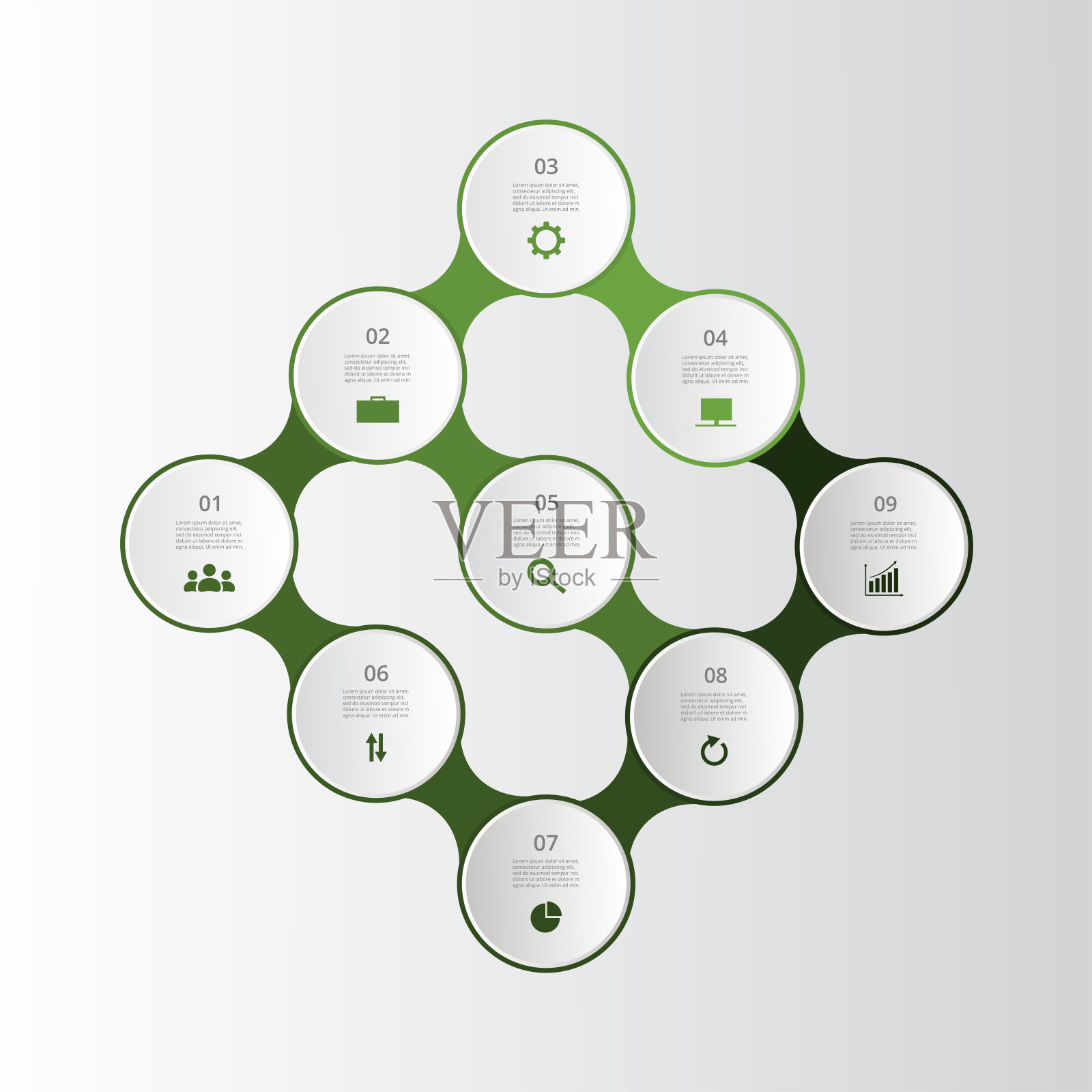 矢量分子模板表示。插画图片素材