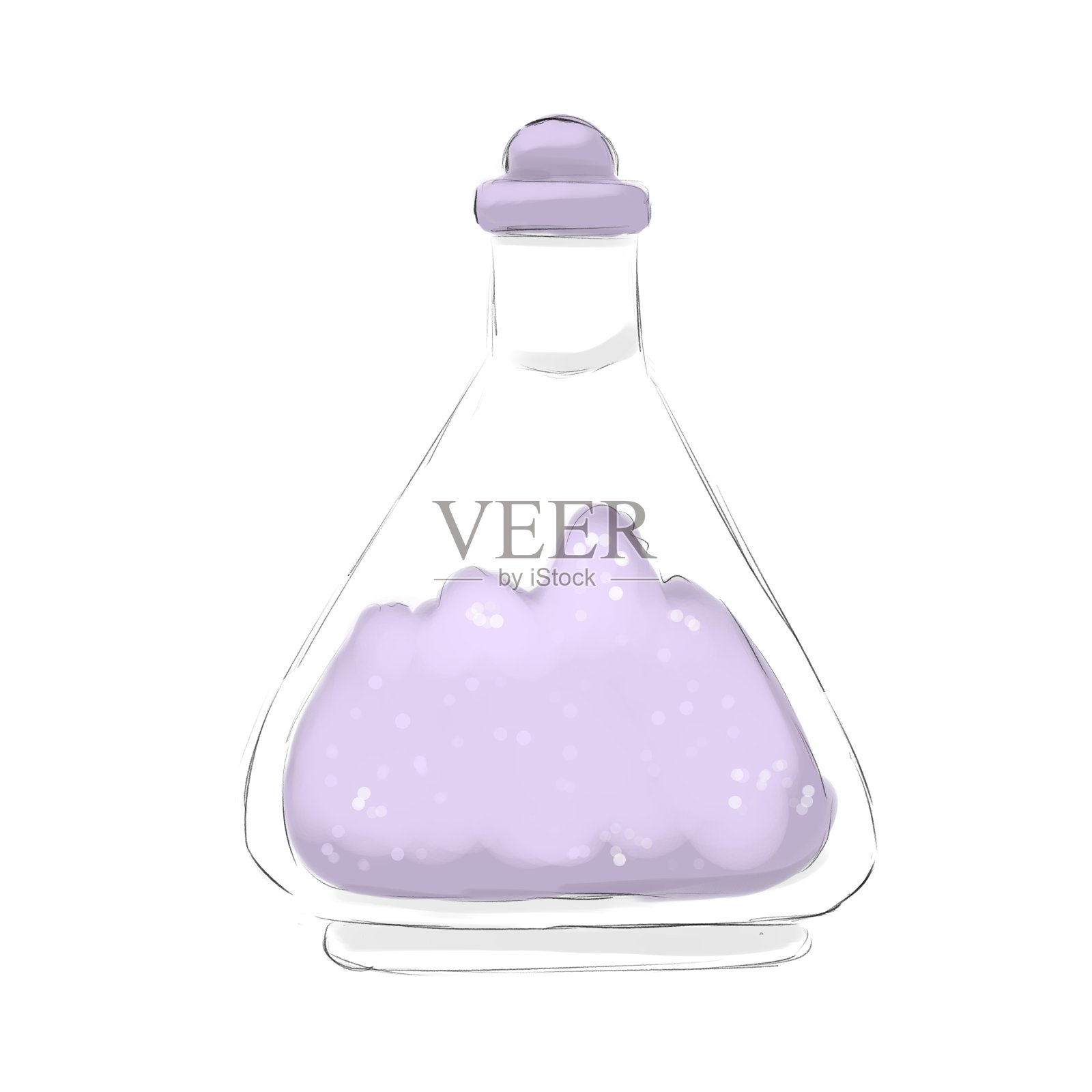 浴盐元素玻璃瓶的隔离插图插画图片素材