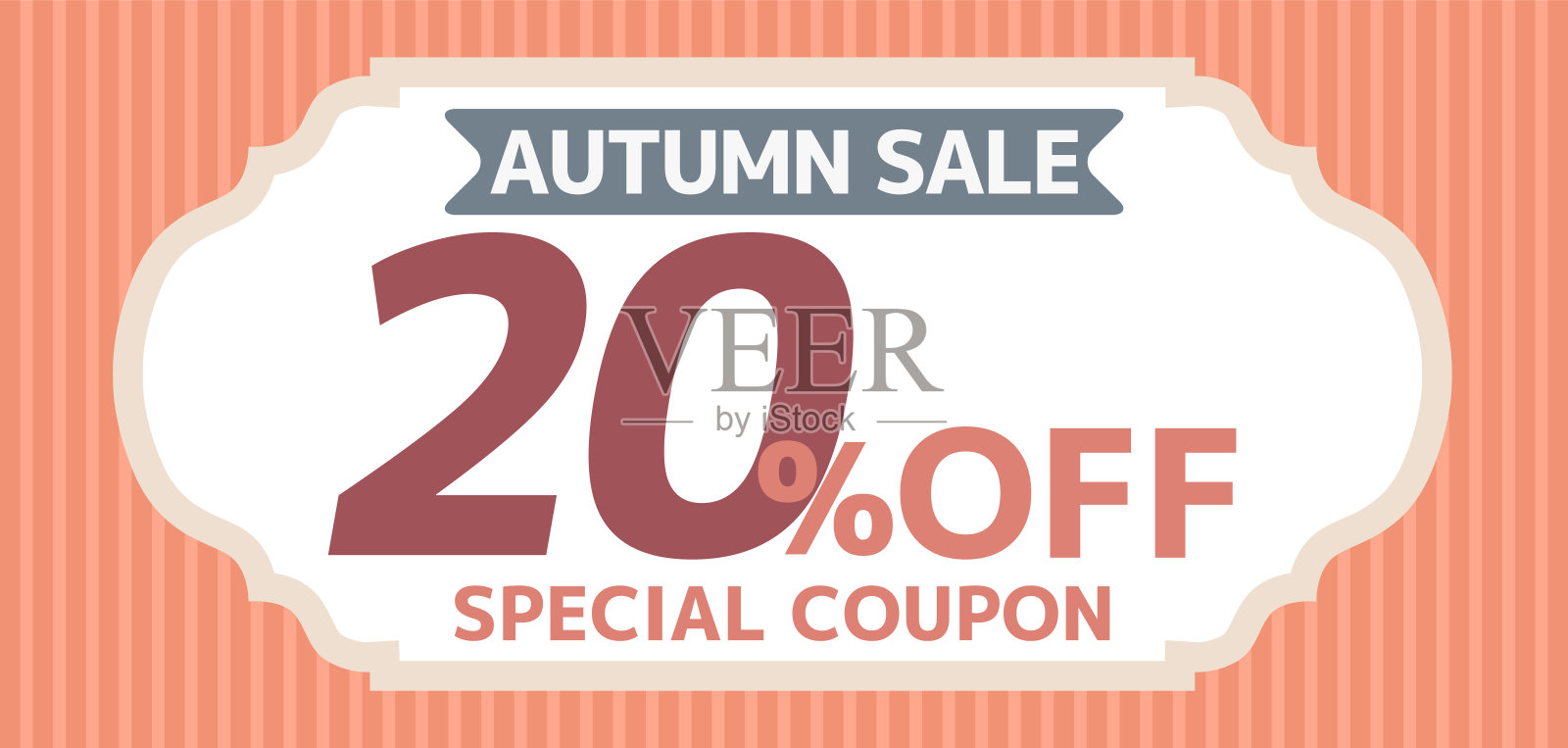 秋天销售优惠券横幅矢量插图插画图片素材