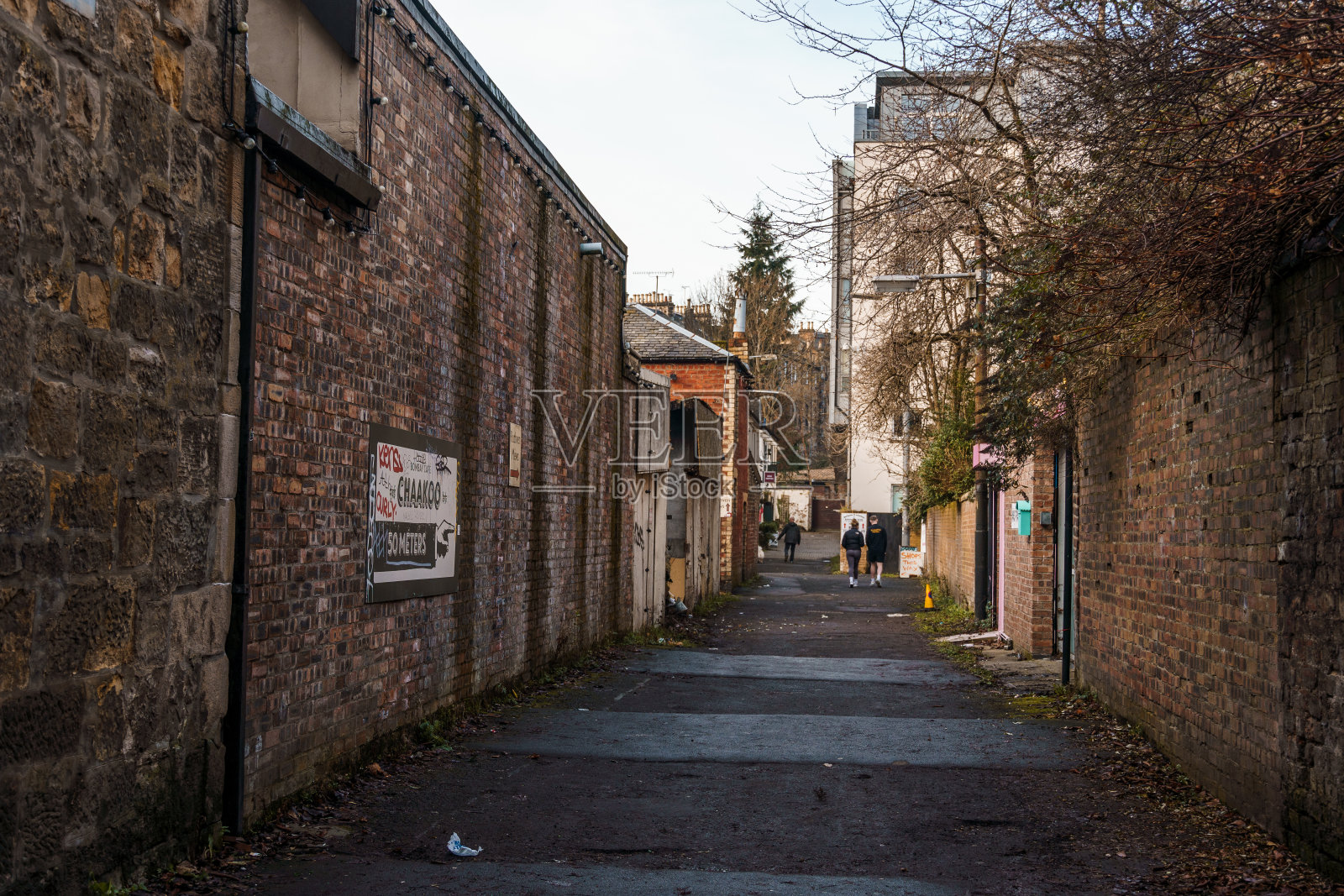苏格兰格拉斯哥西区的鲁斯文巷照片摄影图片