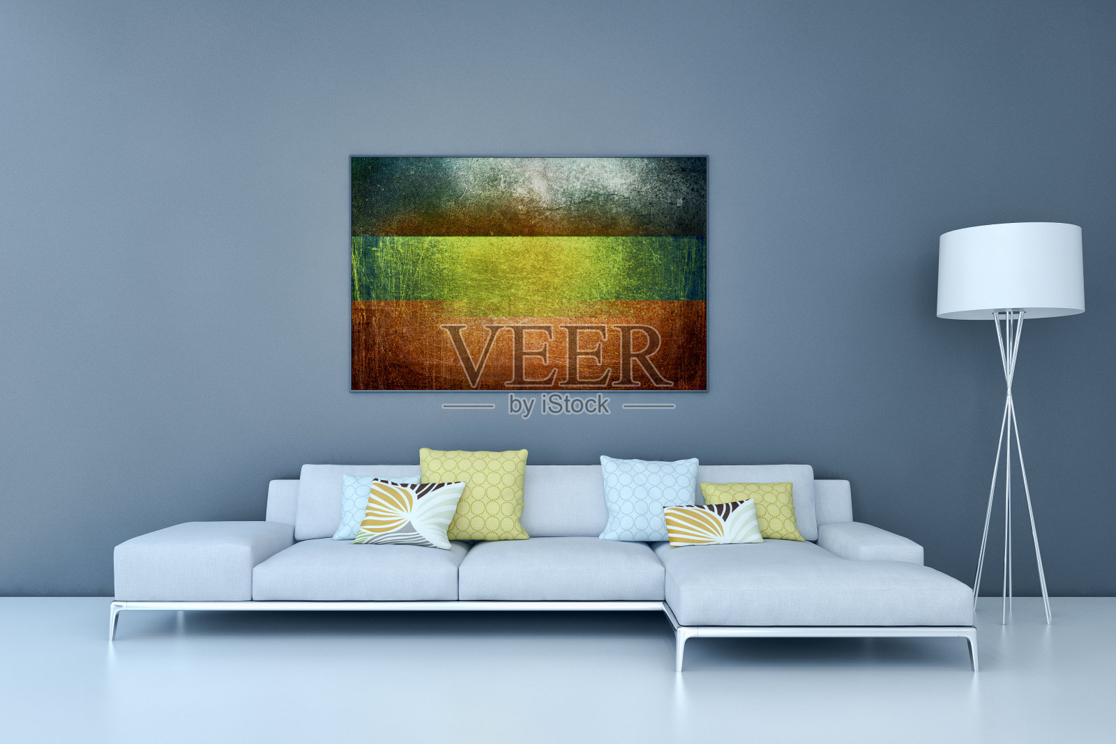 大型豪华现代明亮内饰客厅模型插图3D渲染图像照片摄影图片