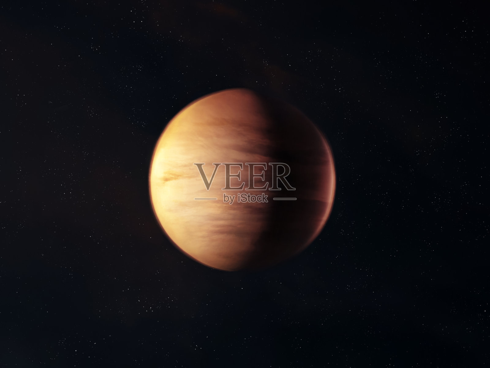 被云层覆盖的热系外行星。金星的双胞胎。照片摄影图片