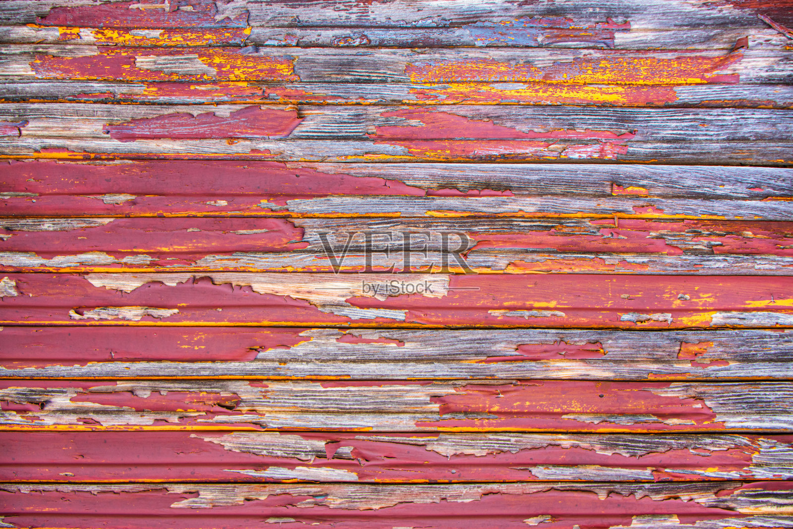 旧木制背景，旧卷帘木材与剥落油漆微距摄影照片摄影图片