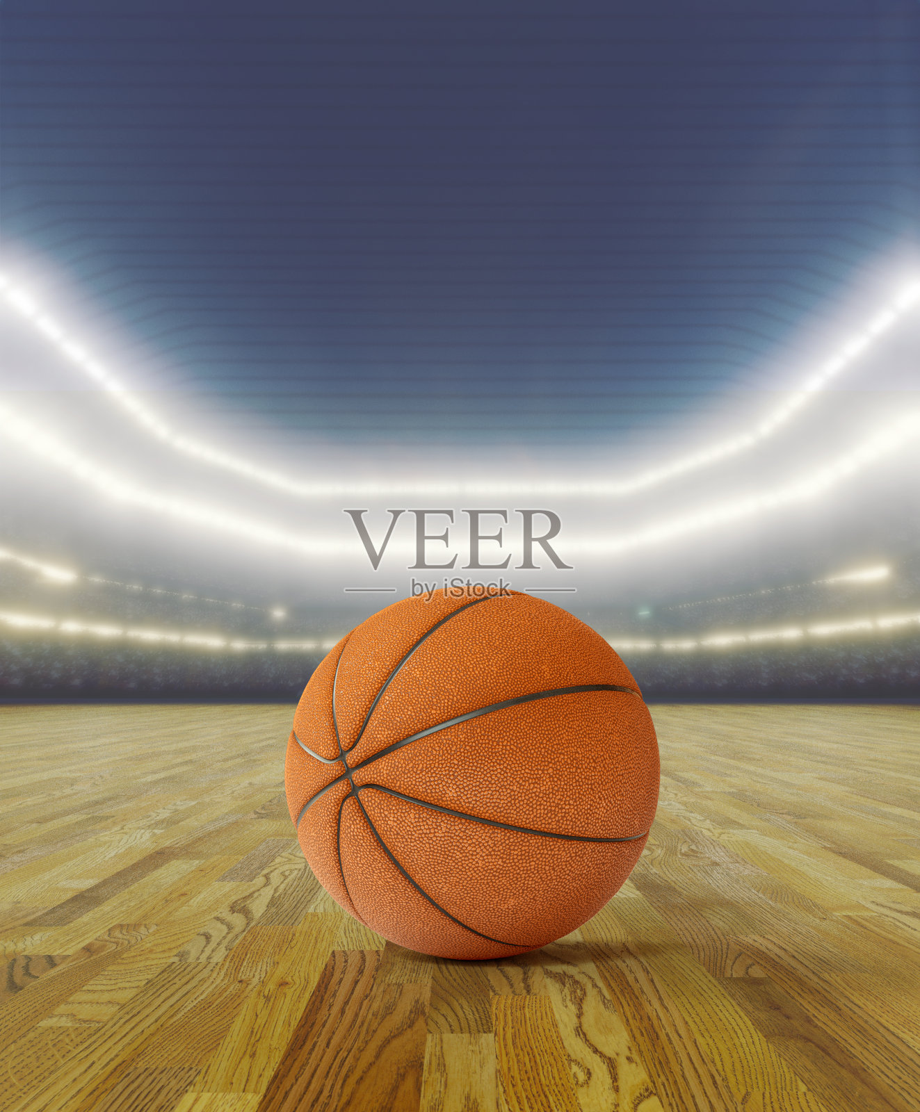 篮球泛光灯照亮的体育场竞技场之夜照片摄影图片