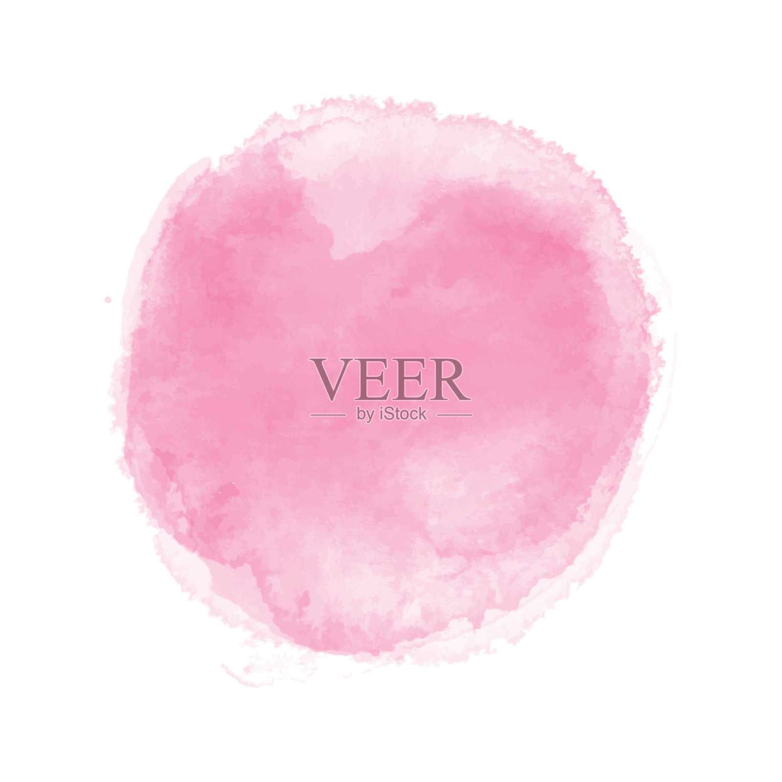 浅粉色水彩的色调溅滴的边界。水彩笔触设计元素。粉红色手绘抽象纹理。插画图片素材