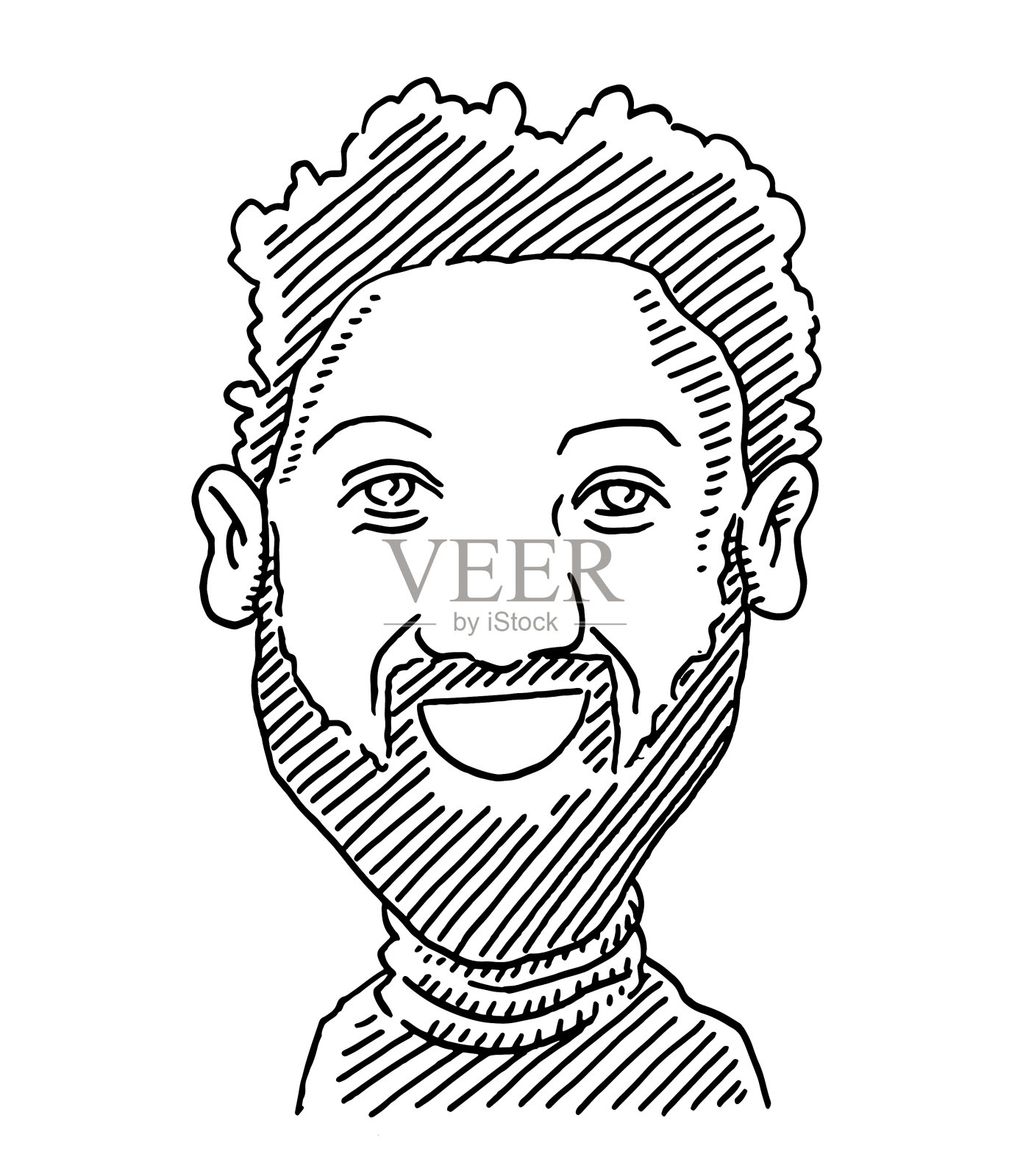 非洲裔美国人肖像画插画图片素材