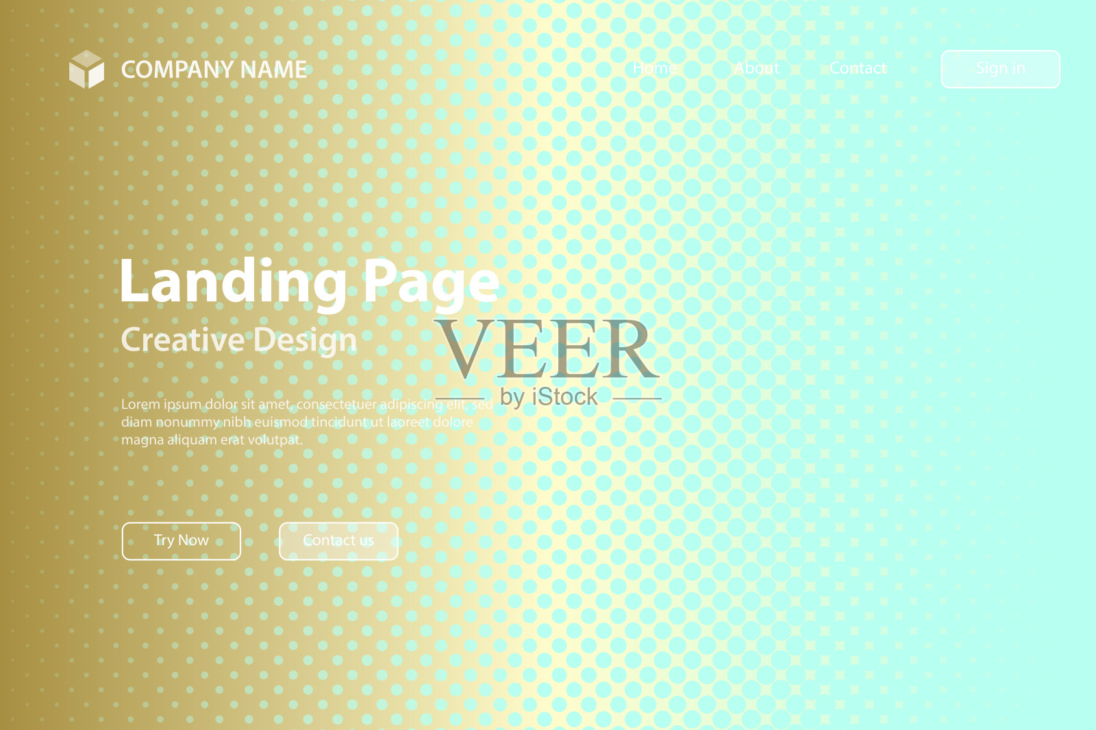 登陆页面模板-半色调背景与米色渐变-时尚的设计插画图片素材