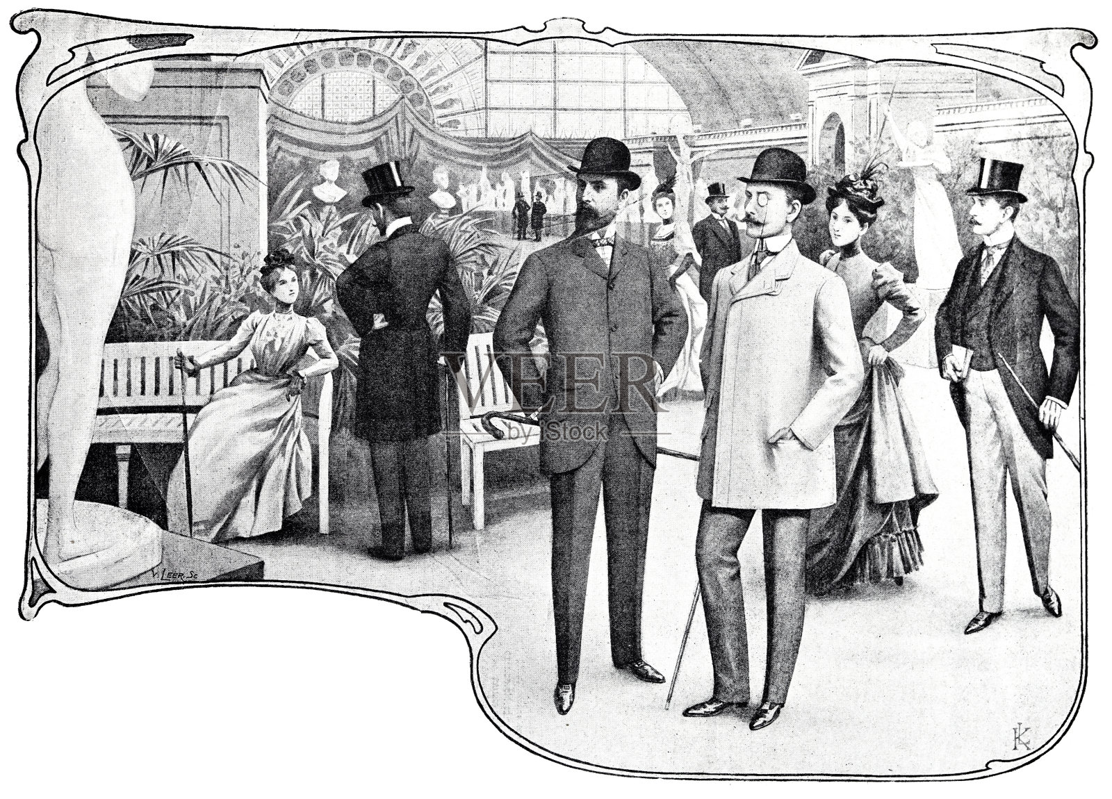 最新沙龙时尚男士和女士插画图片素材