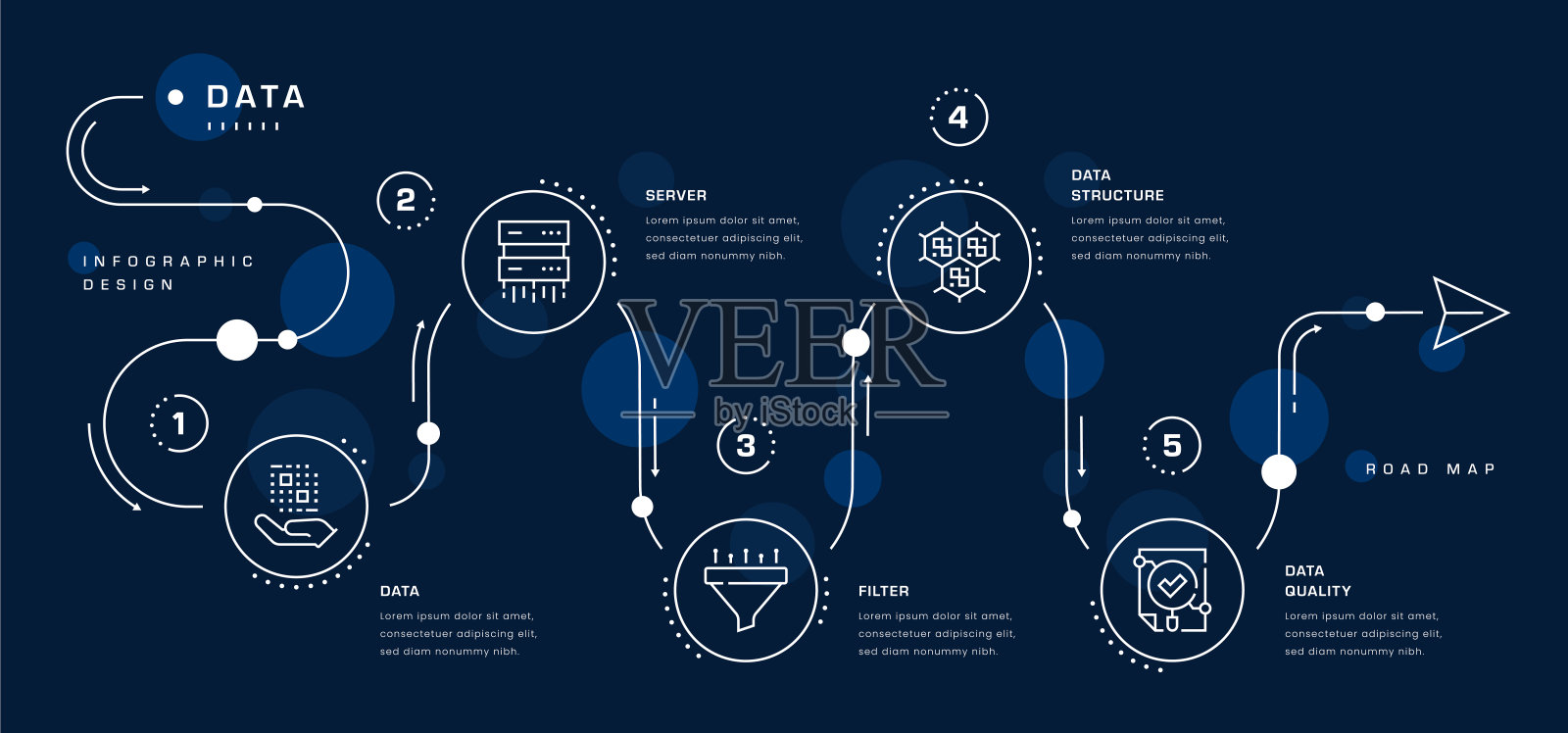 数据路线图信息图插画图片素材