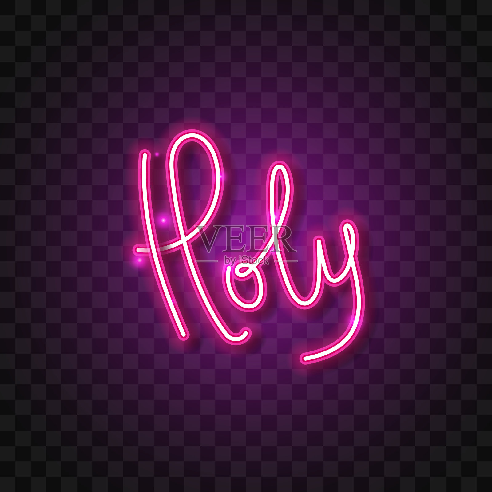 粉色神圣霓虹字体矢量素材插画图片素材