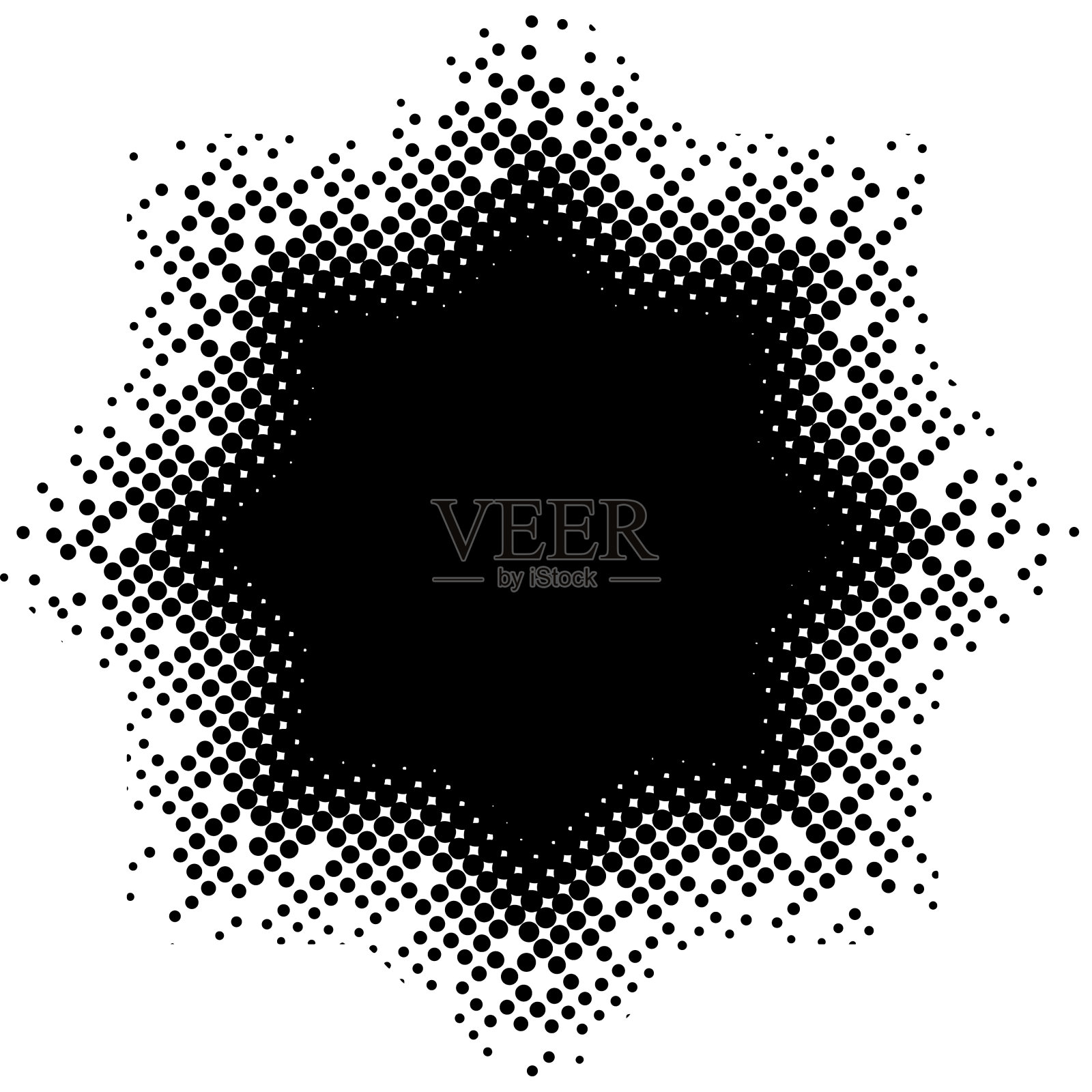 抽象八角星和圆角，半色调背景插画图片素材