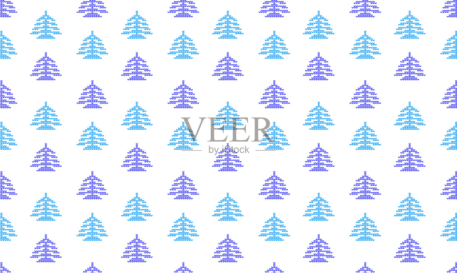 无缝模式与圣诞树在白色背景。设计圣诞包装、面料、亚麻布、封面。矢量图插画图片素材