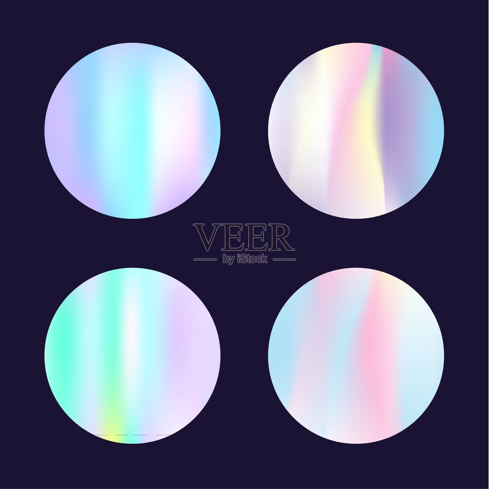 全息图抽象背景集。全息梯度。插画图片素材