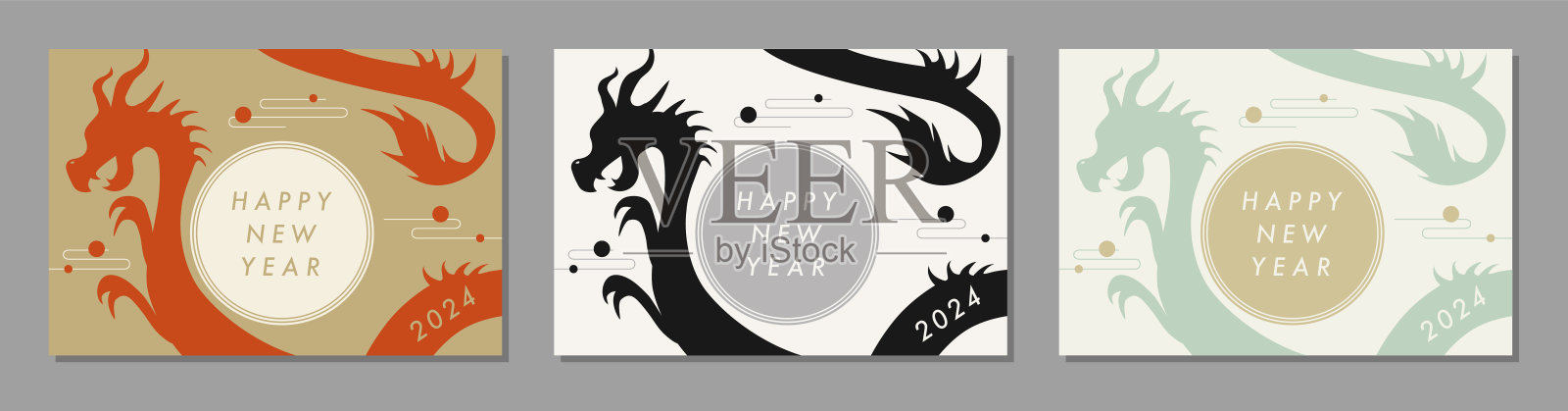 贺年卡插画套装插画图片素材