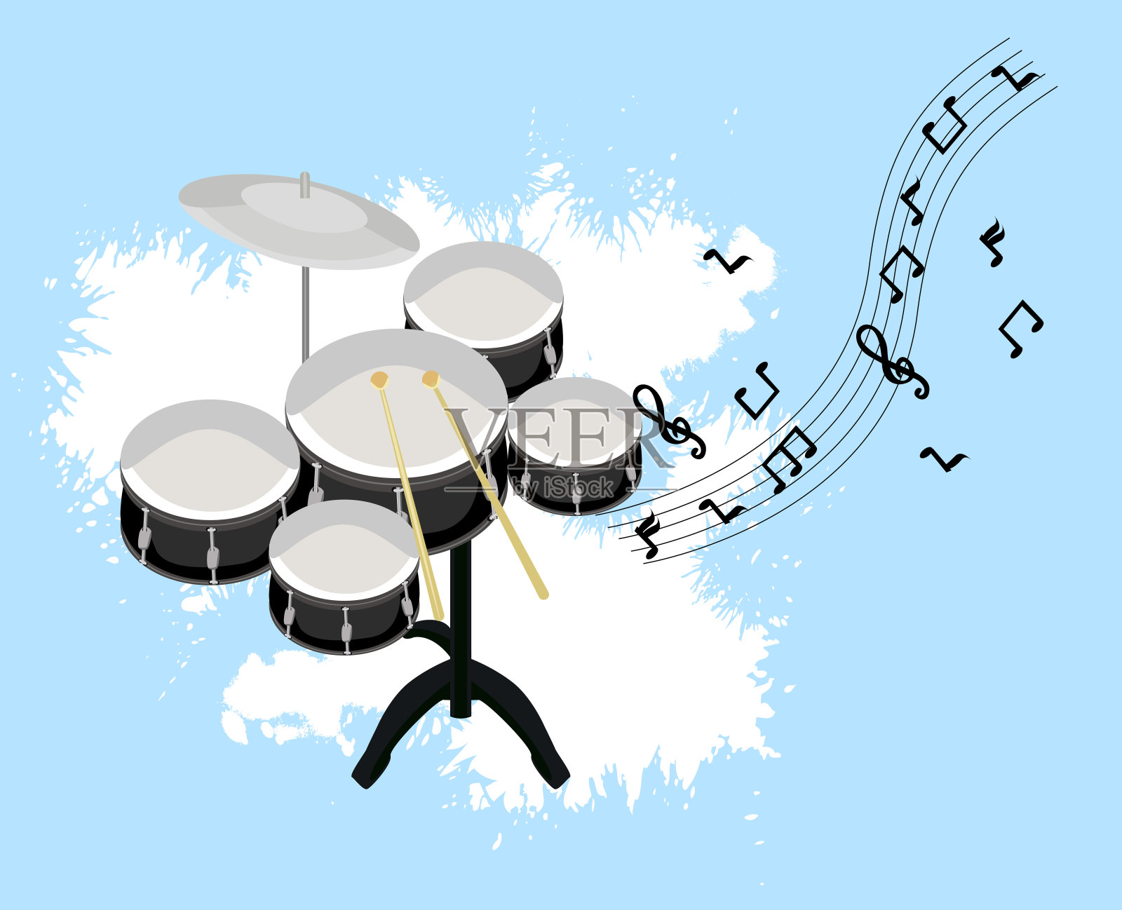 鼓组插画图片素材