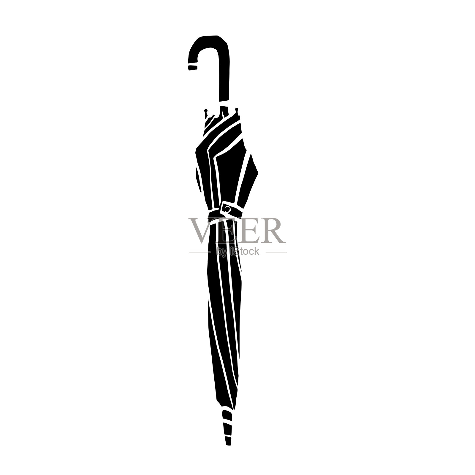 手绘的黑白伞插图插画图片素材