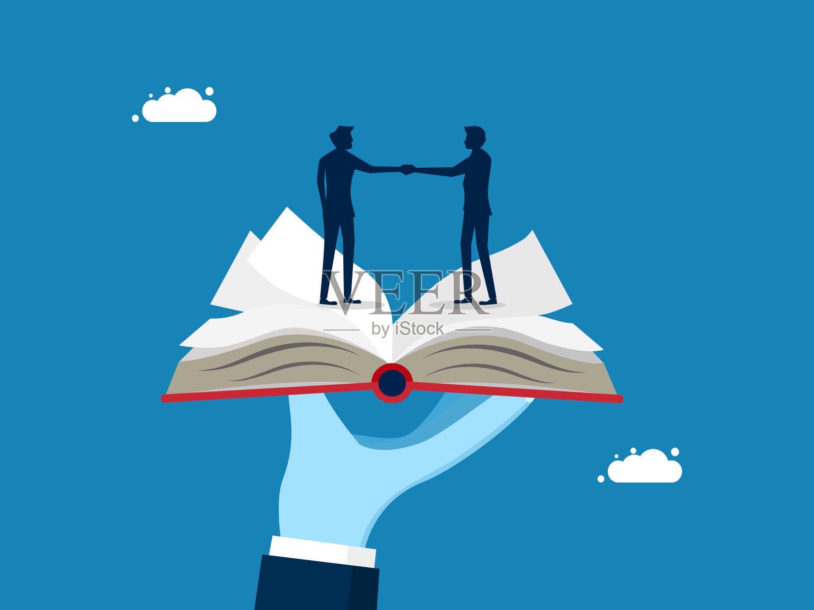 新员工握手指南。商务人士与新员工握手指南插画图片素材