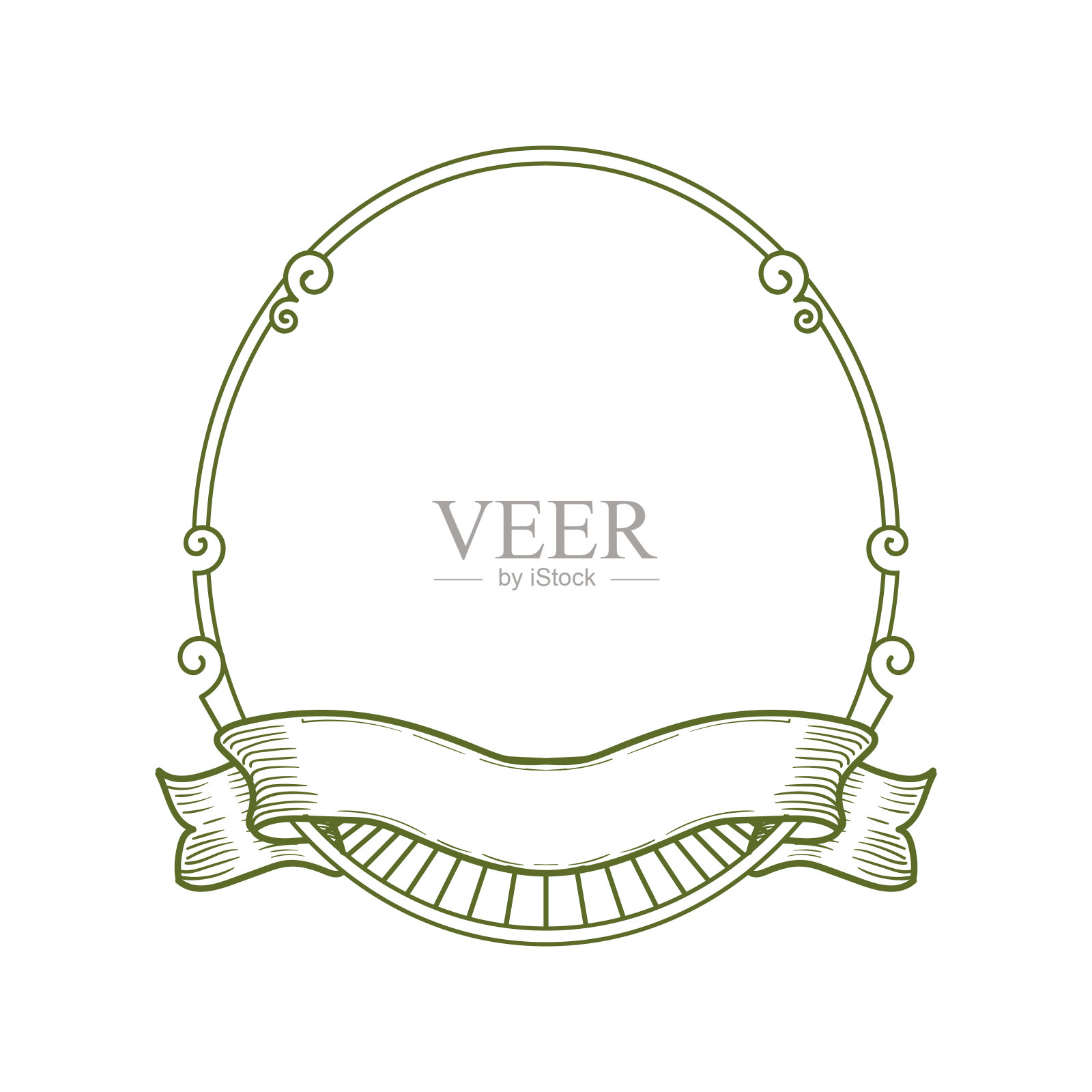 空白复古徽章徽章标签与丝带设计插画图片素材