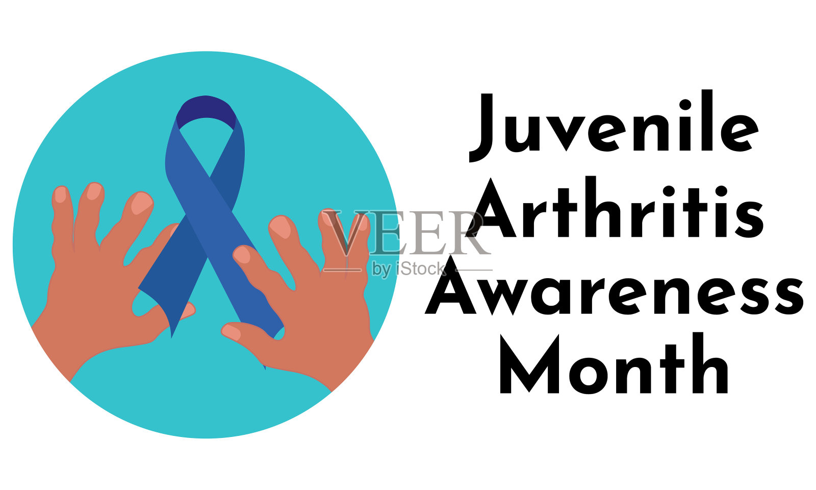 青少年关节炎宣传月，构思横幅或海报上的医疗保健主题插画图片素材