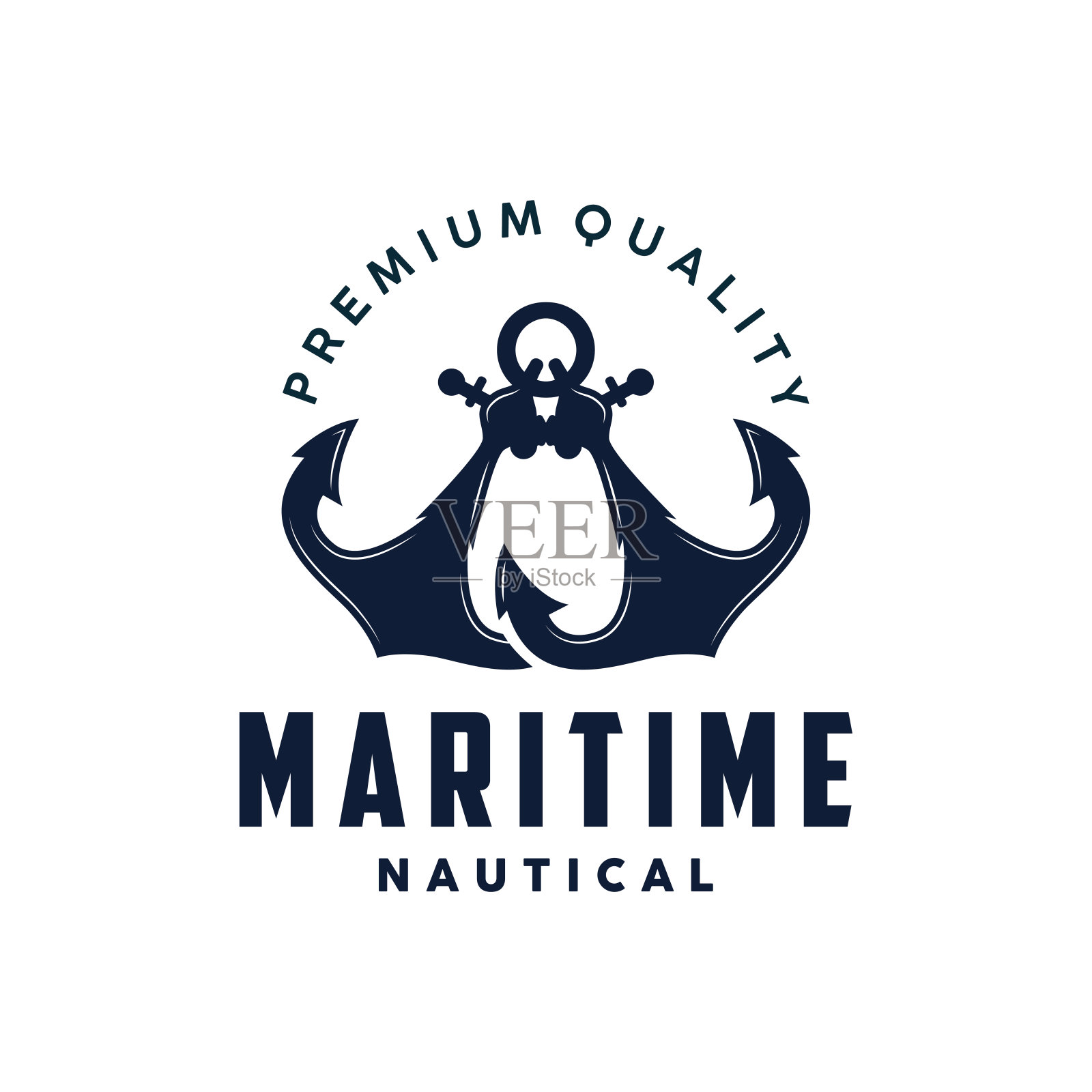 船舶矢量锚标志简单的极简主义设计锚插图简单的海洋符号模板插画图片素材