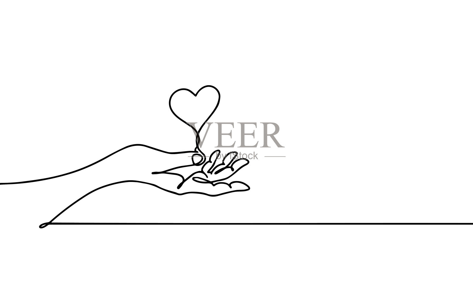 手牵心的象征插画插画图片素材
