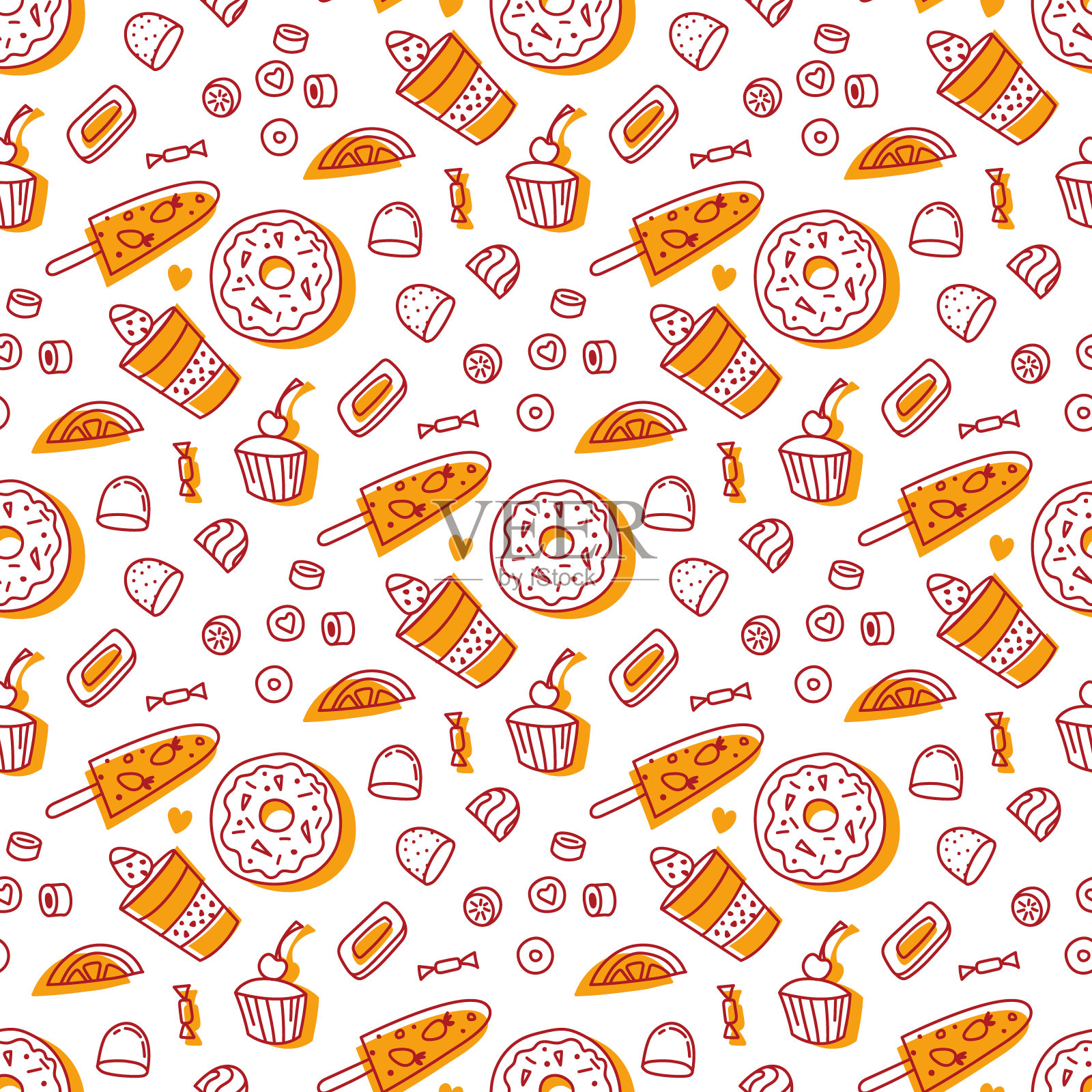 糖果无缝图案。插画图片素材