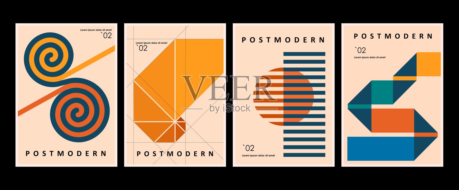 艺术作品，海报灵感后现代的矢量抽象动态符号与大胆的几何形状，用于网页背景，海报艺术设计，杂志头版，高科技印刷，封面艺术作品。插画图片素材