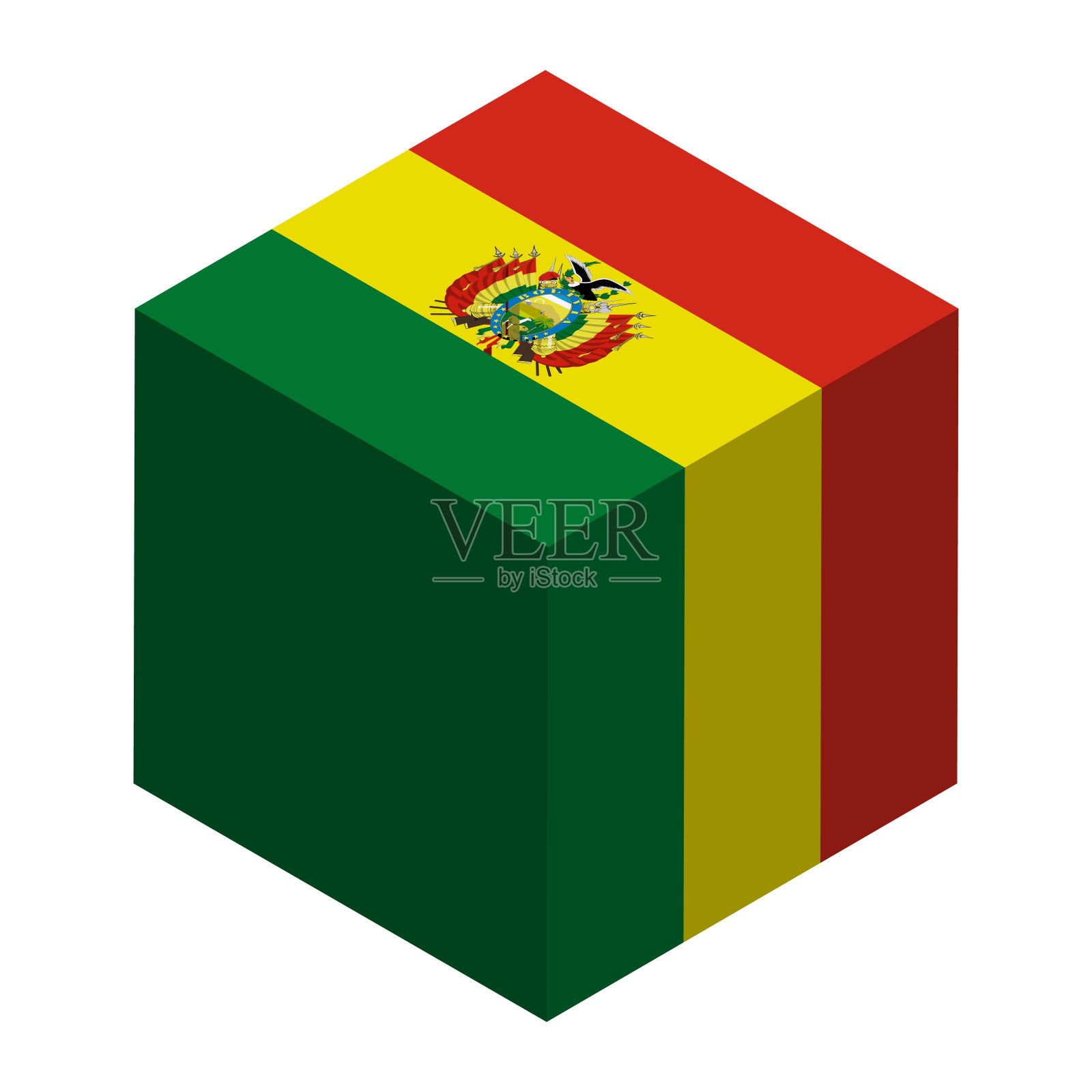 玻利维亚的立方体矢量旗插画图片素材